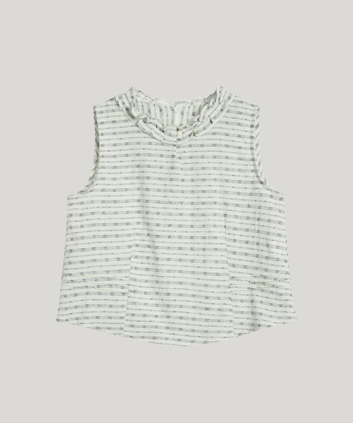 포에트서울(POETSEOUL) vintage frill sleeveless blouse_navy