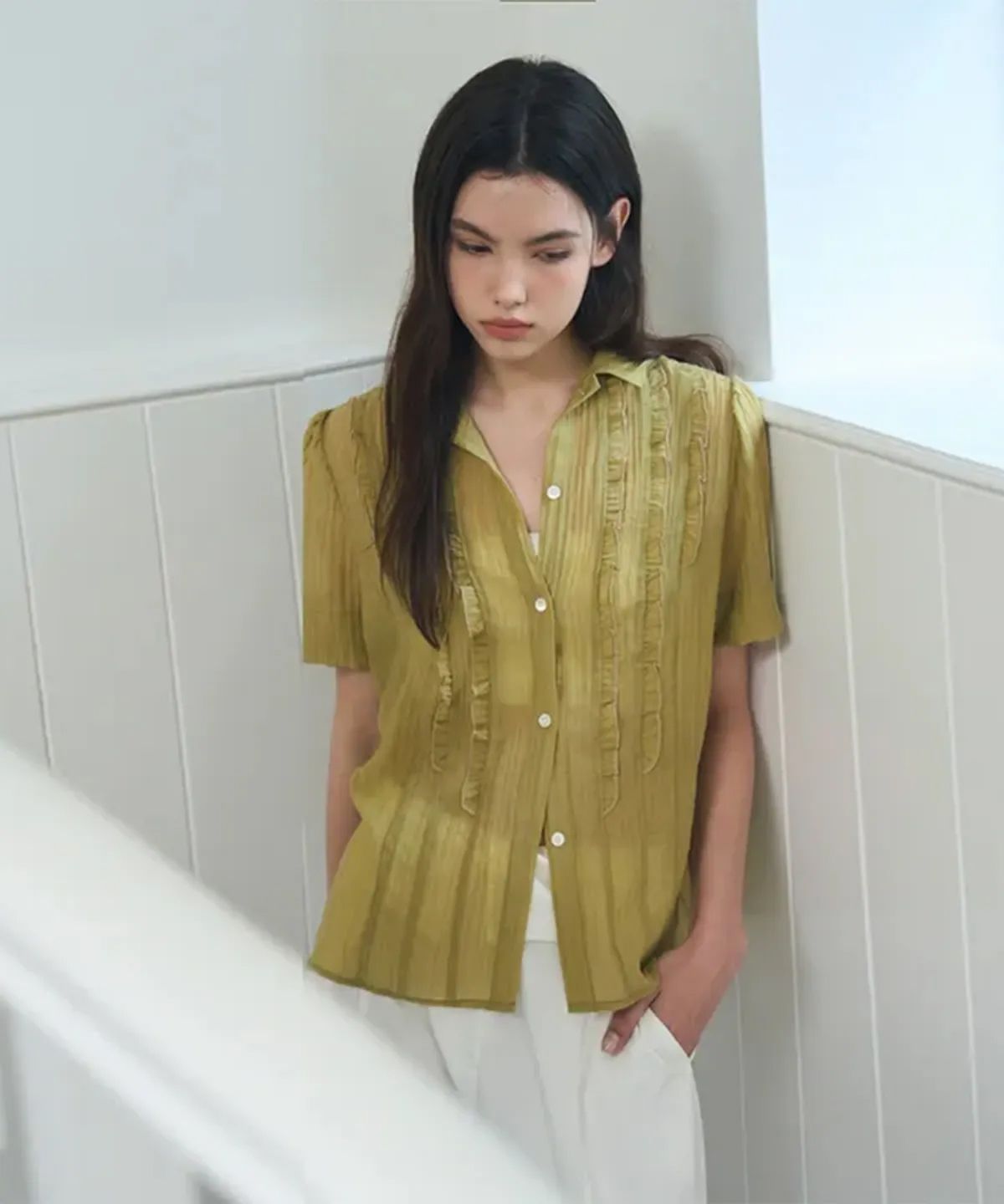 포에트서울(POETSEOUL) breeze fill blouse_olive