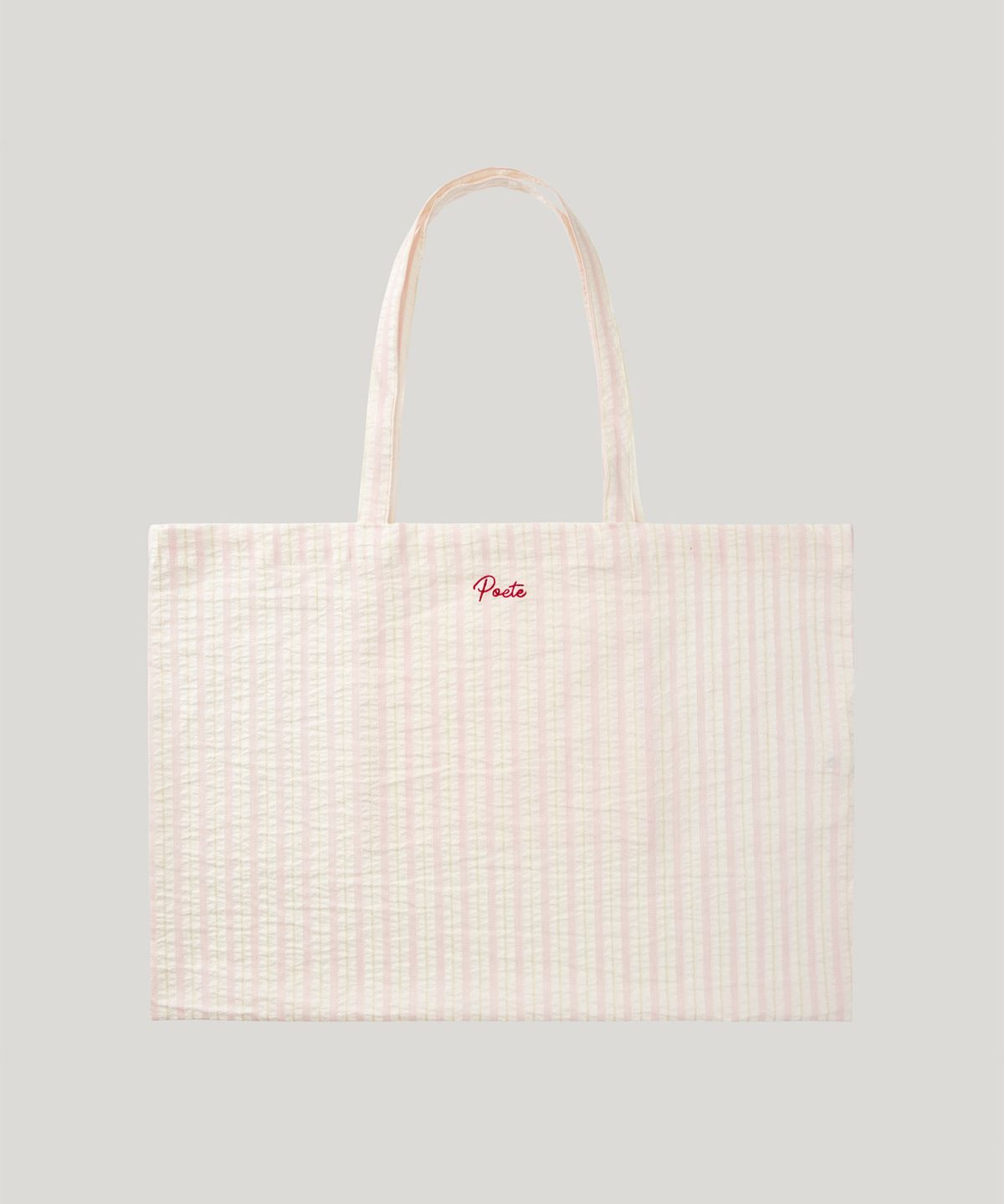 포에트서울(POETSEOUL) seersucker logo tote bag_pink