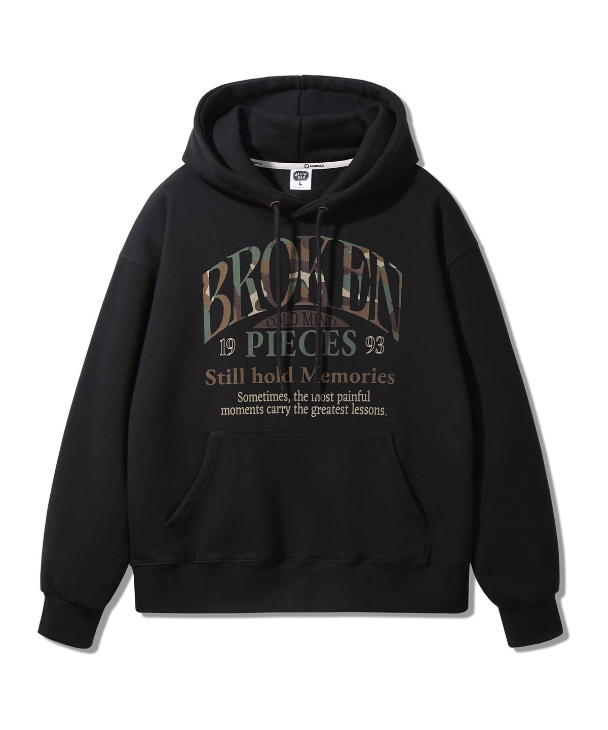 앨빈클로(ALVINCLO) BROKEN CAMO 오버핏 후드티 AVH289 (3 COLOR)