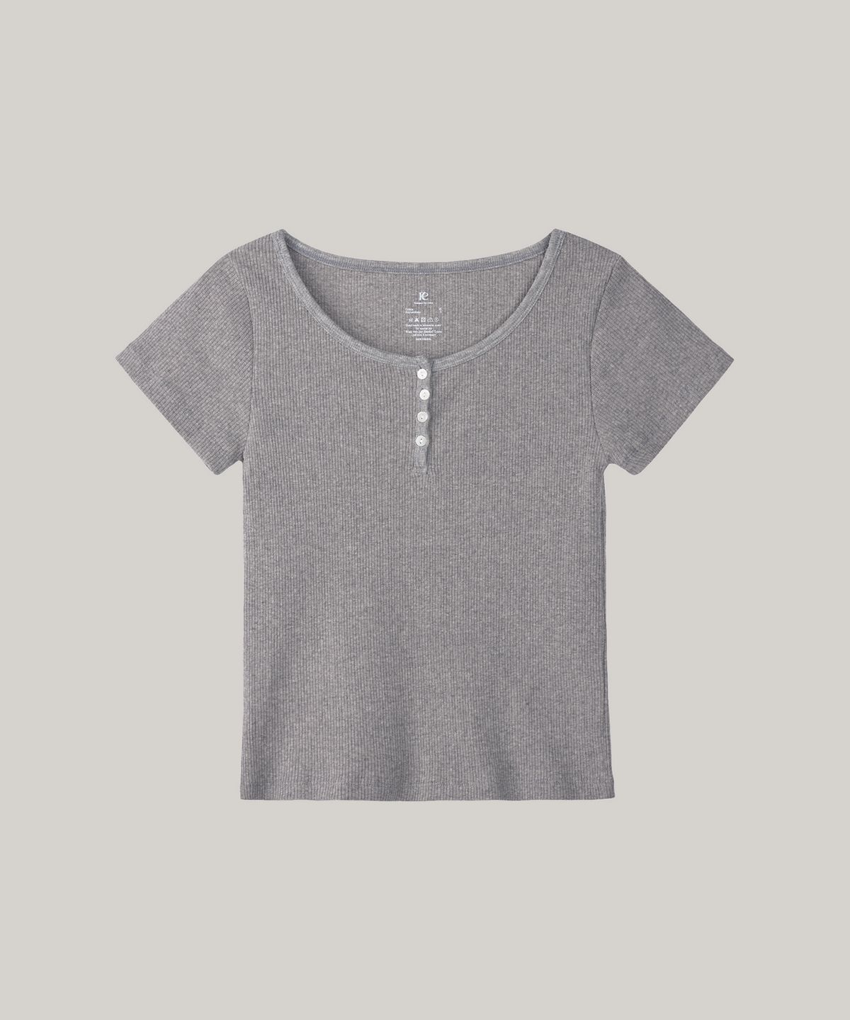 포에트서울(POETSEOUL) u neck button t-shirts_merange gray