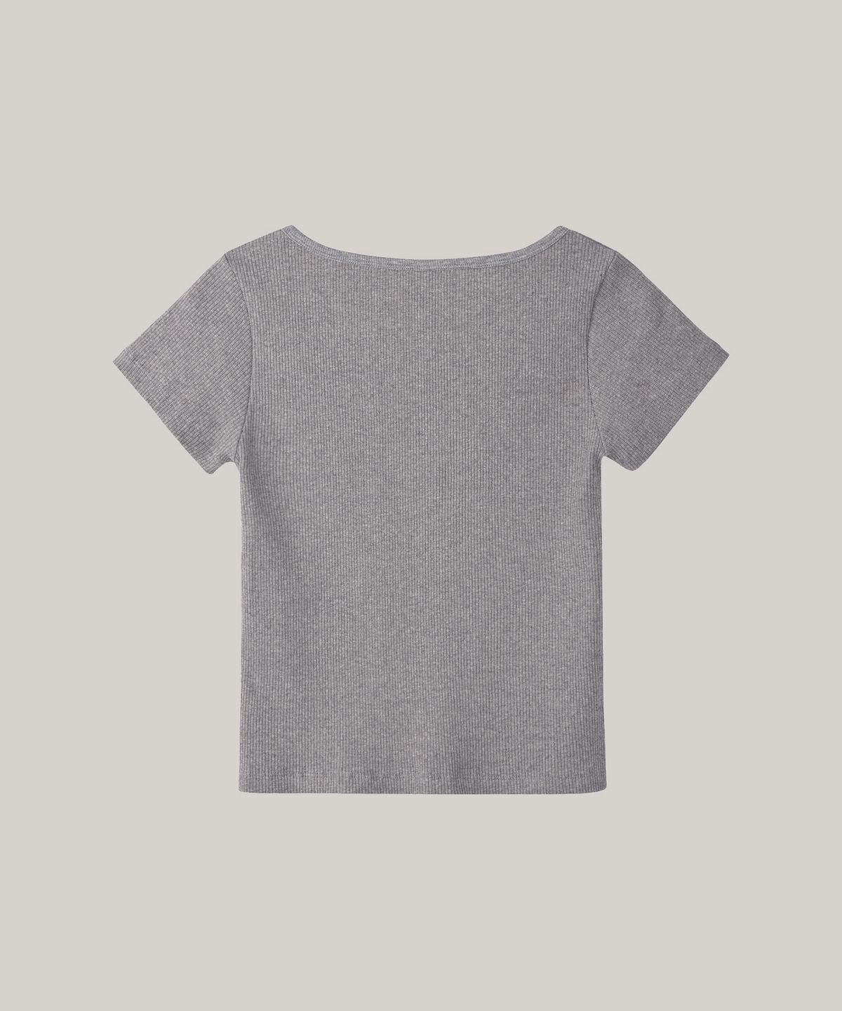 포에트서울(POETSEOUL) u neck button t-shirts_merange gray