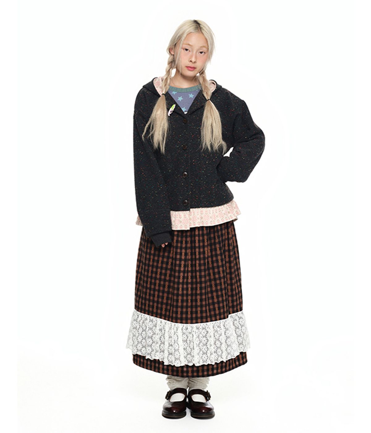 유쓰배쓰(YOUTHBATH) Button-Up Hooded Jumper_charcoal