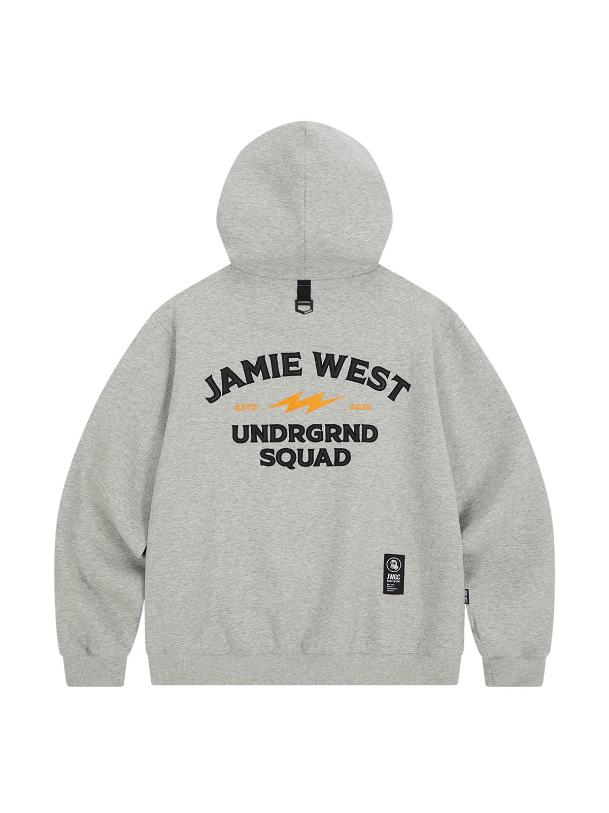 제이미웨스트(JAMIE WEST) 클럽 후디 아플리케 집업 (멜란지그레이)
