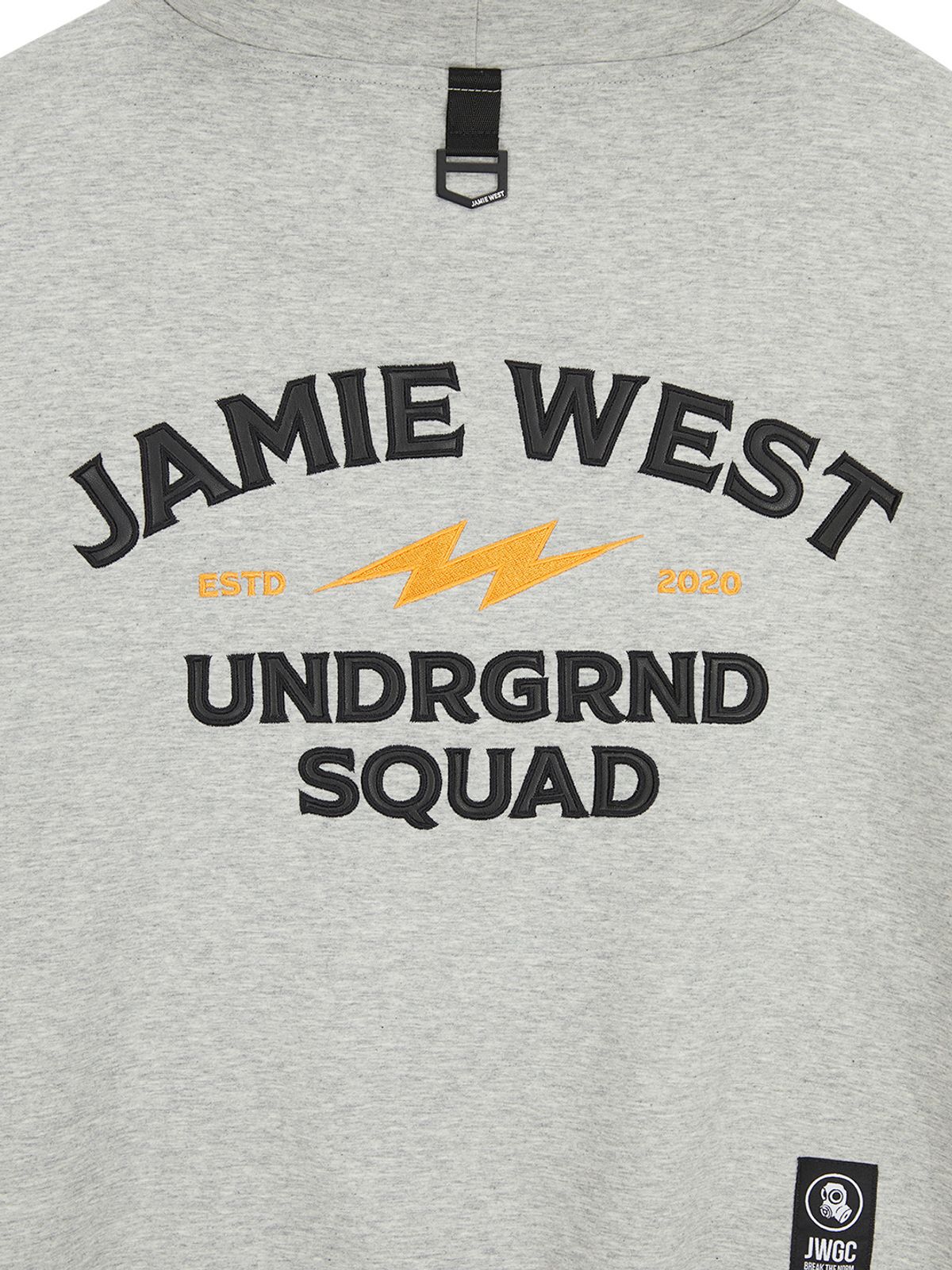 제이미웨스트(JAMIE WEST) 클럽 후디 아플리케 집업 (멜란지그레이)