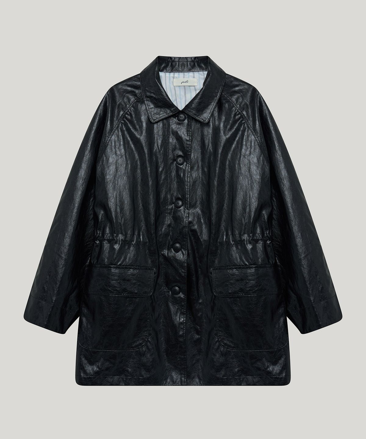 포에트서울(POETSEOUL) trench leather half jacket_black