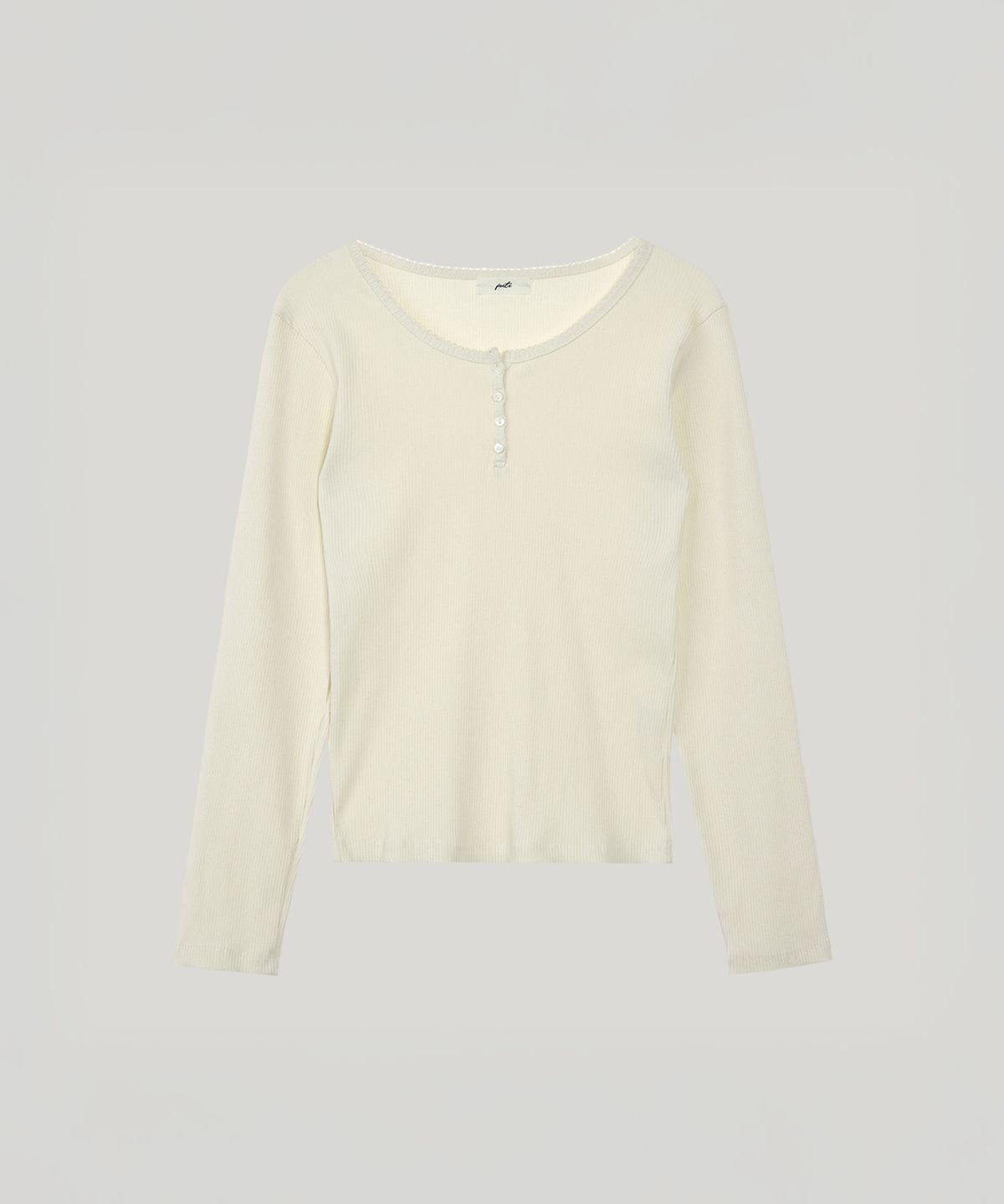 포에트서울(POETSEOUL) lace long sleeved button t-shirts_cream