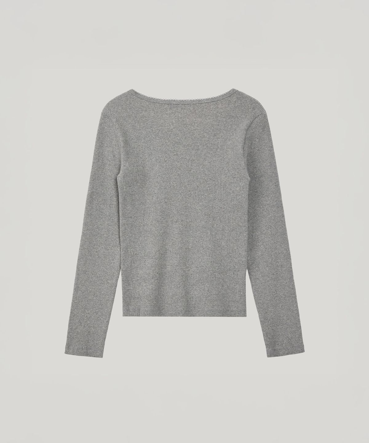 포에트서울(POETSEOUL) lace long sleeved button t-shirts_melange gray