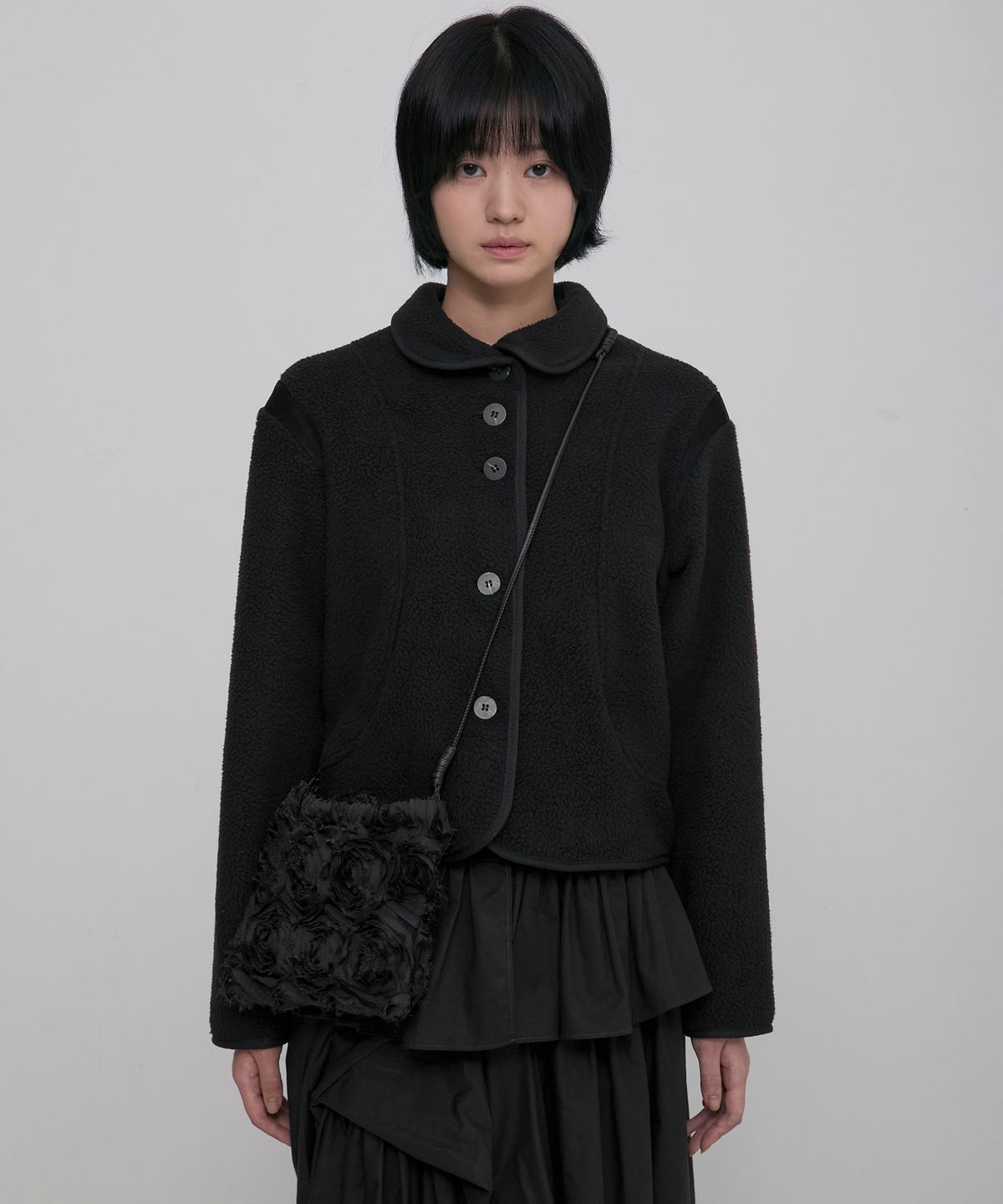 플레어업(FLAREUP) Floral Handmade Bag (FL-735_Black)