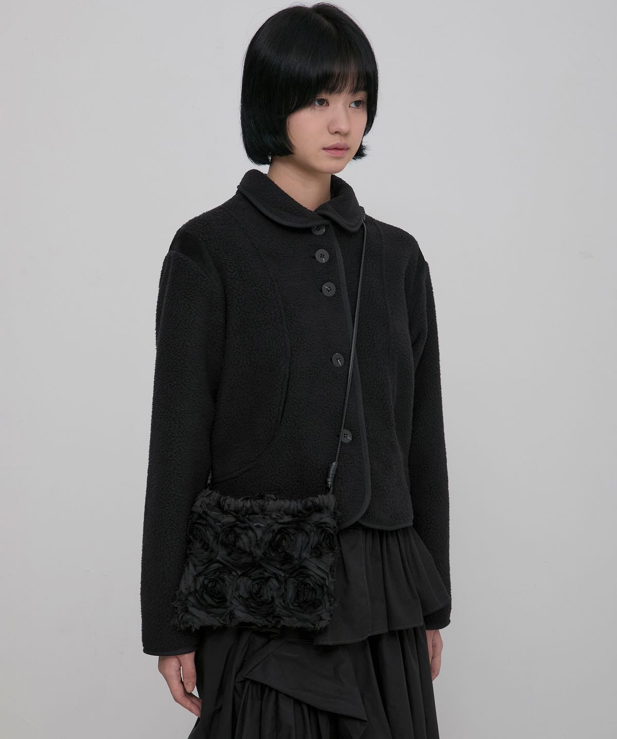 플레어업(FLAREUP) Floral Handmade Bag (FL-735_Black)