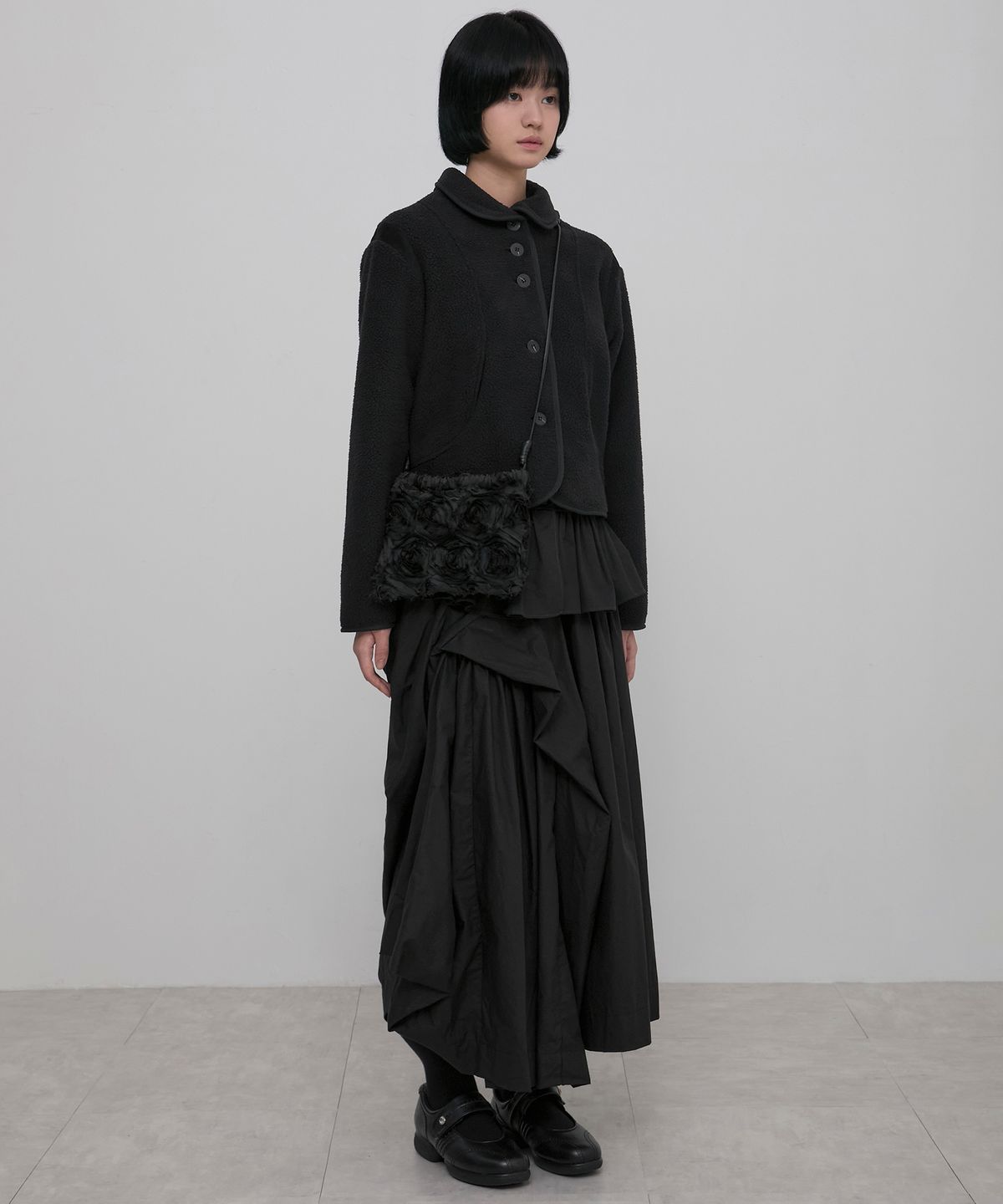 플레어업(FLAREUP) Floral Handmade Bag (FL-735_Black)