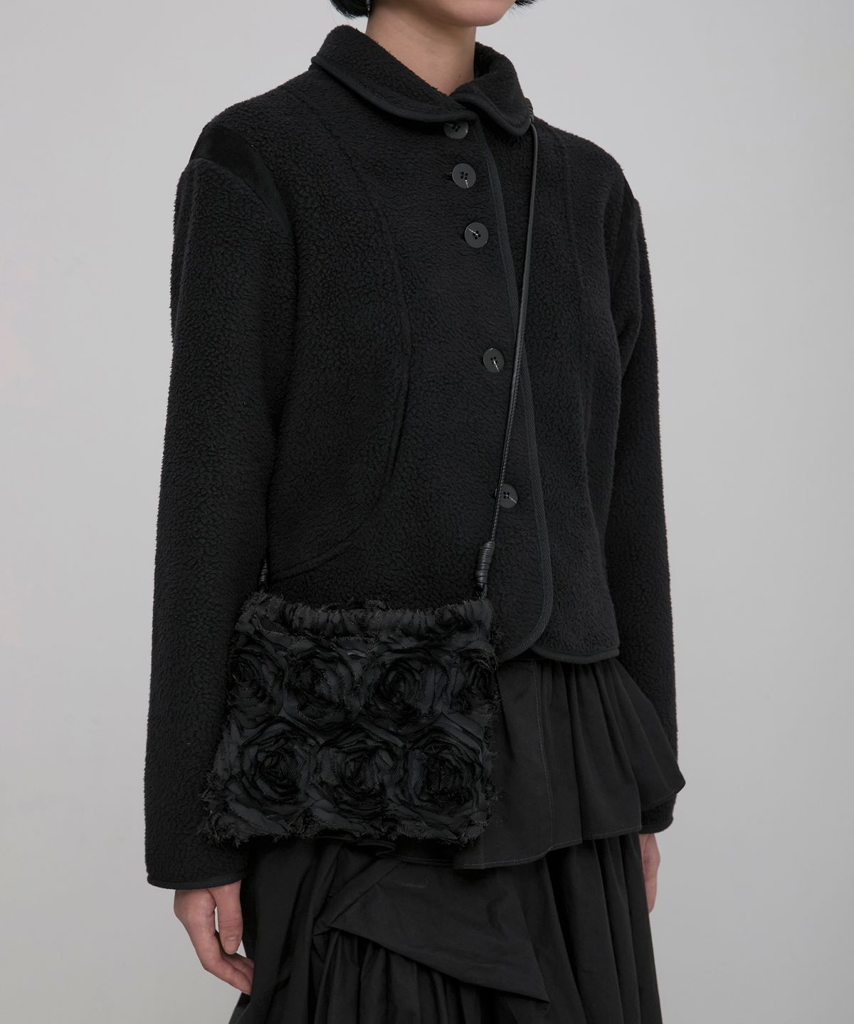 플레어업(FLAREUP) Floral Handmade Bag (FL-735_Black)