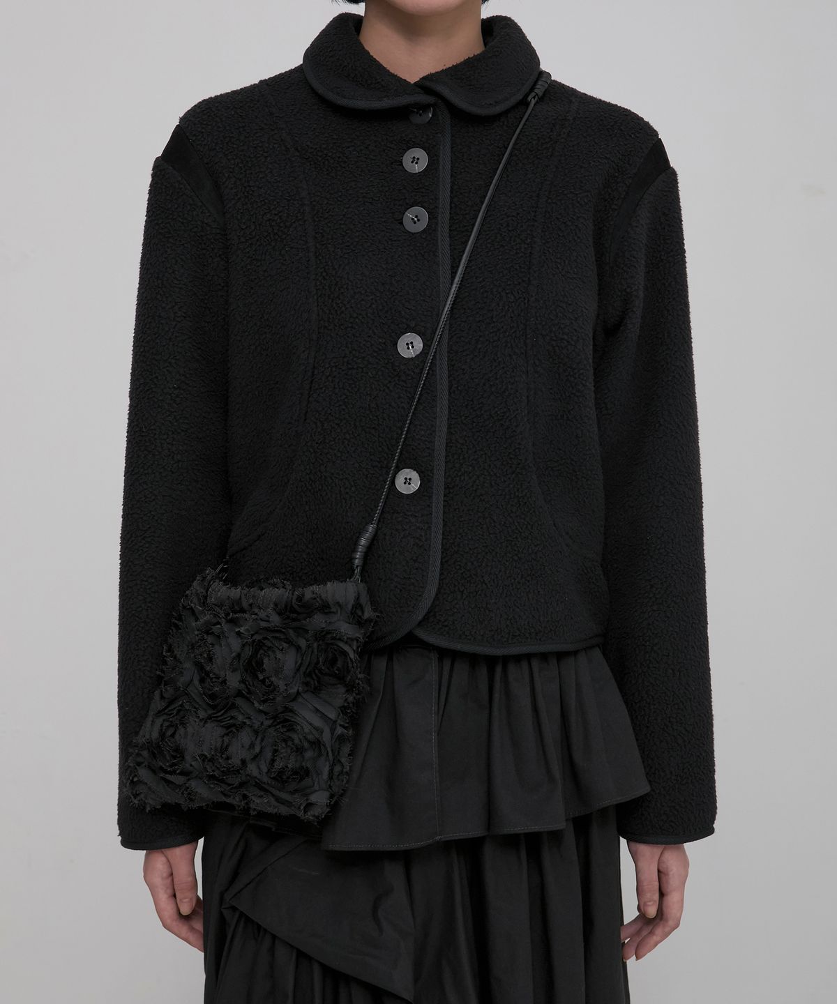 플레어업(FLAREUP) Floral Handmade Bag (FL-735_Black)
