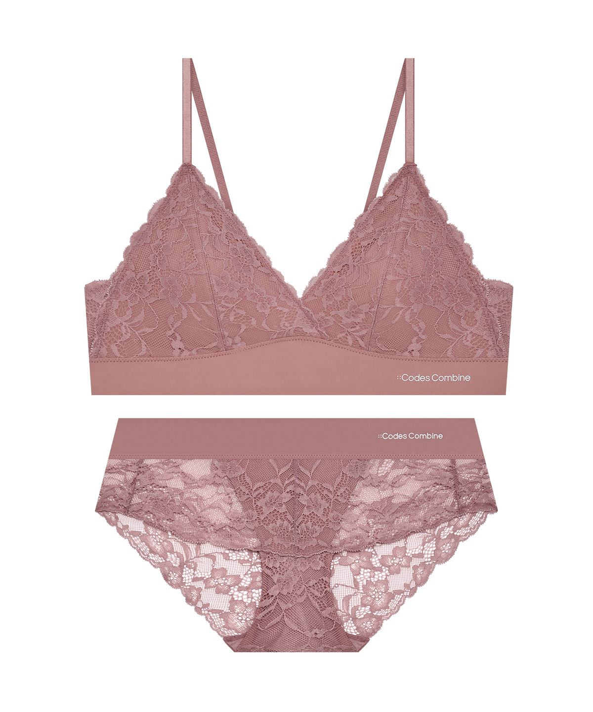 코데즈컴바인 이너웨어(CODES COMBINE INNERWEAR) 레이스가든 프리컷 브라렛 팬티세트
