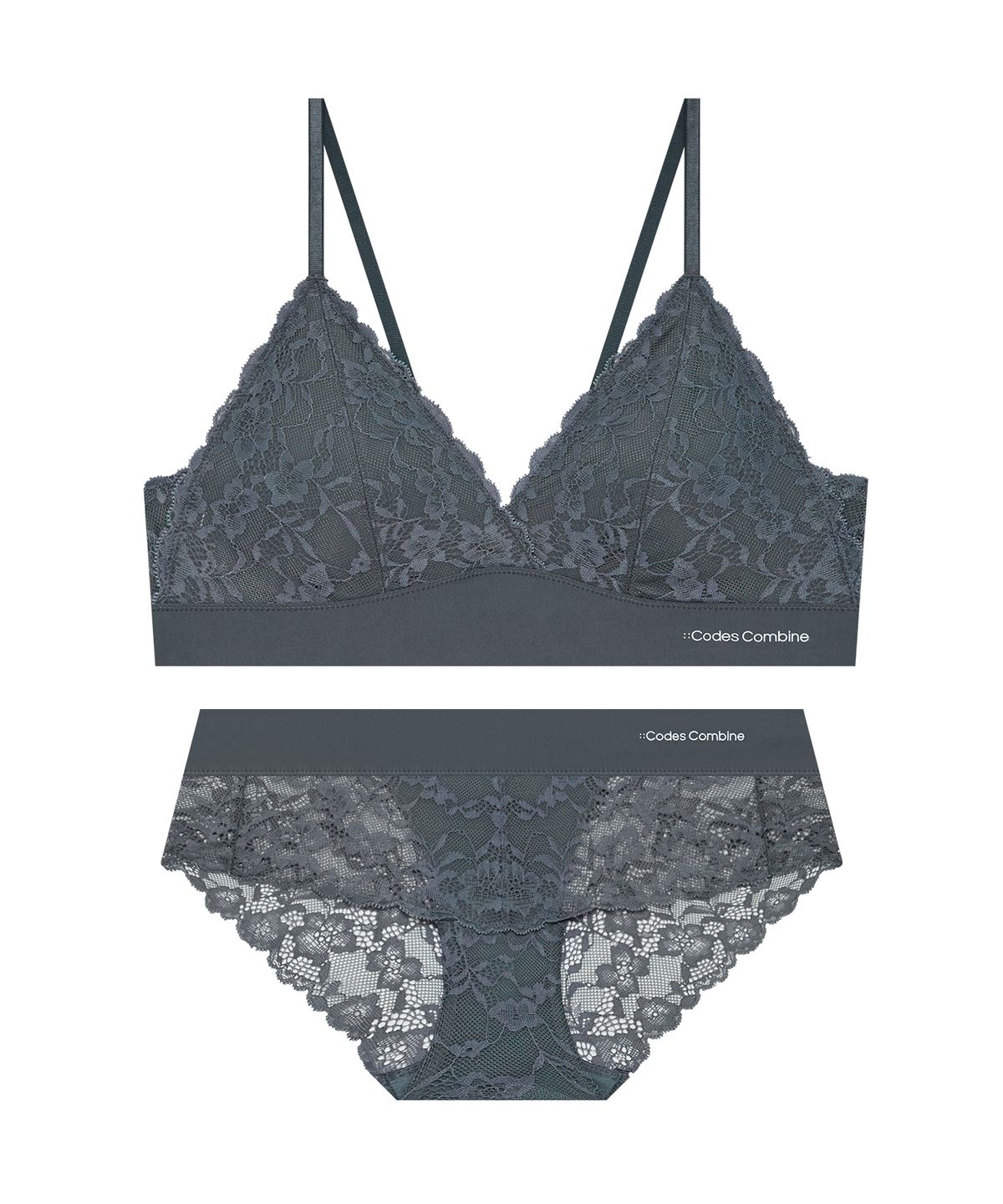 코데즈컴바인 이너웨어(CODES COMBINE INNERWEAR) 레이스가든 프리컷 브라렛 팬티세트