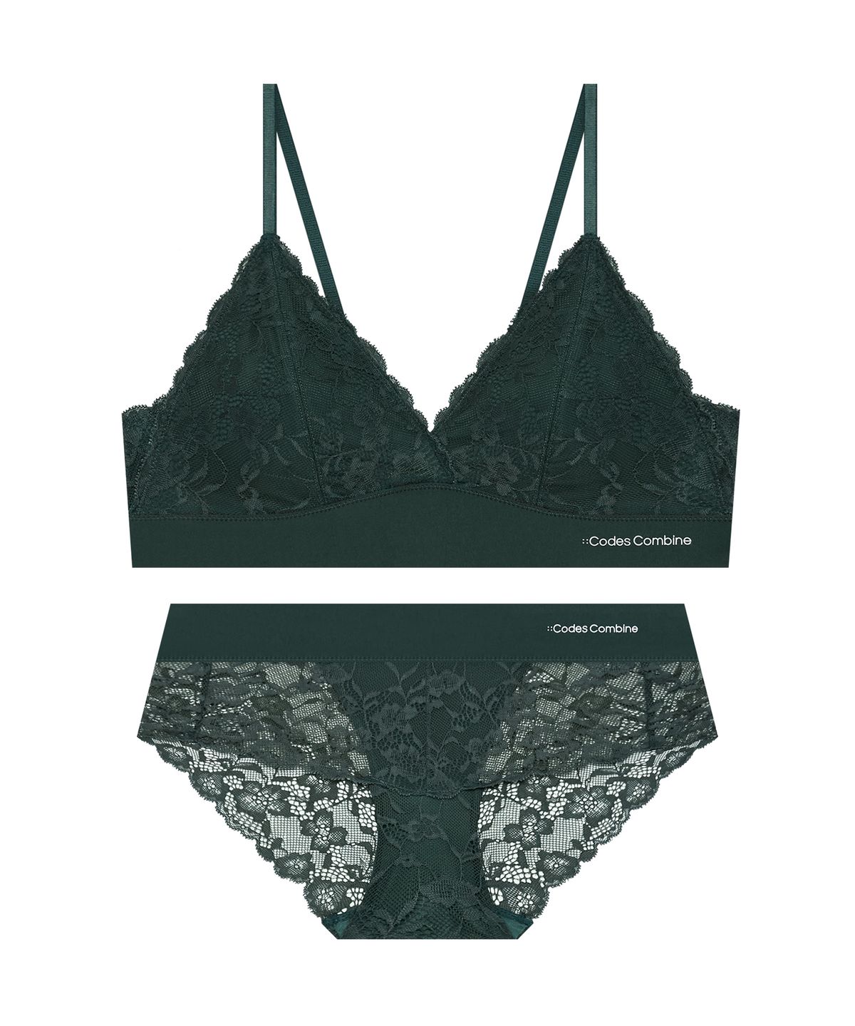 코데즈컴바인 이너웨어(CODES COMBINE INNERWEAR) 레이스가든 프리컷 브라렛 팬티세트