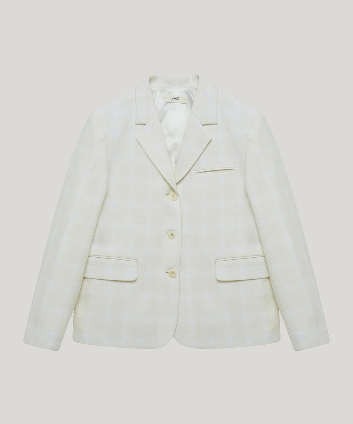 포에트서울(POETSEOUL) soft checkered wool jacket_ivory