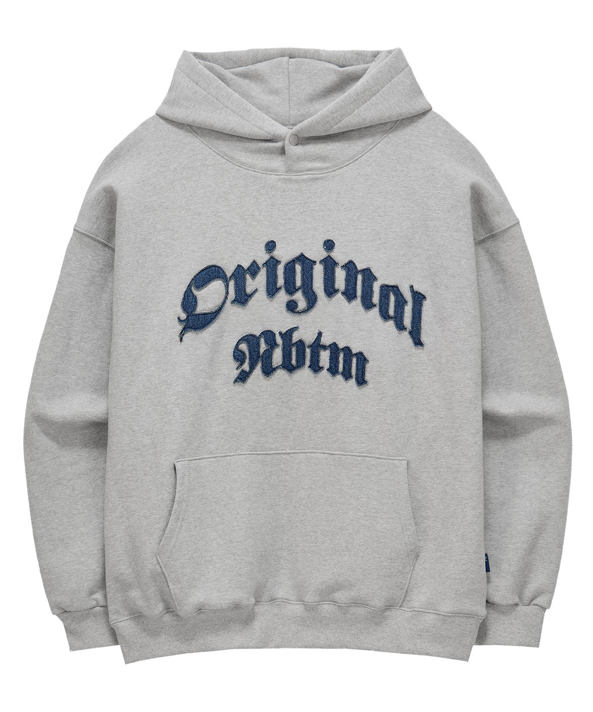 낫띵이즈베럴댄미(NOTHINGISBETTERTHANME) DENIM LETTERING HOODIE_melange grey