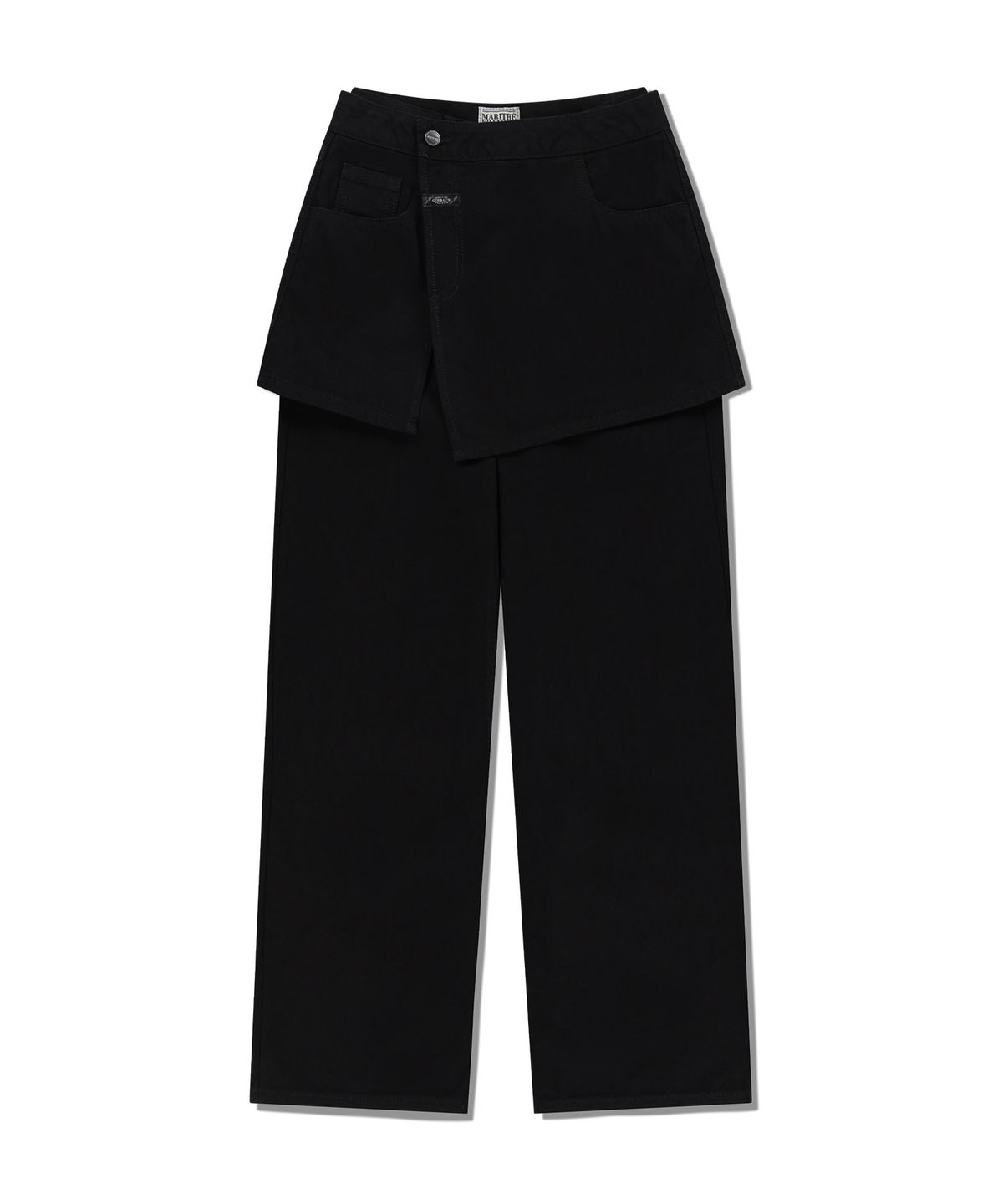 마리떼 프랑소와 저버(MARITHÉ + FRANҪOIS GIRBAUD) W SKIRT LAYERED DENIM PANTS black
