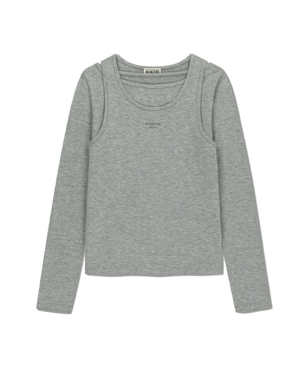 마리떼 프랑소와 저버(MARITHÉ + FRANҪOIS GIRBAUD) W LAYERED JERSEY LONG SLEEVE light heather gray