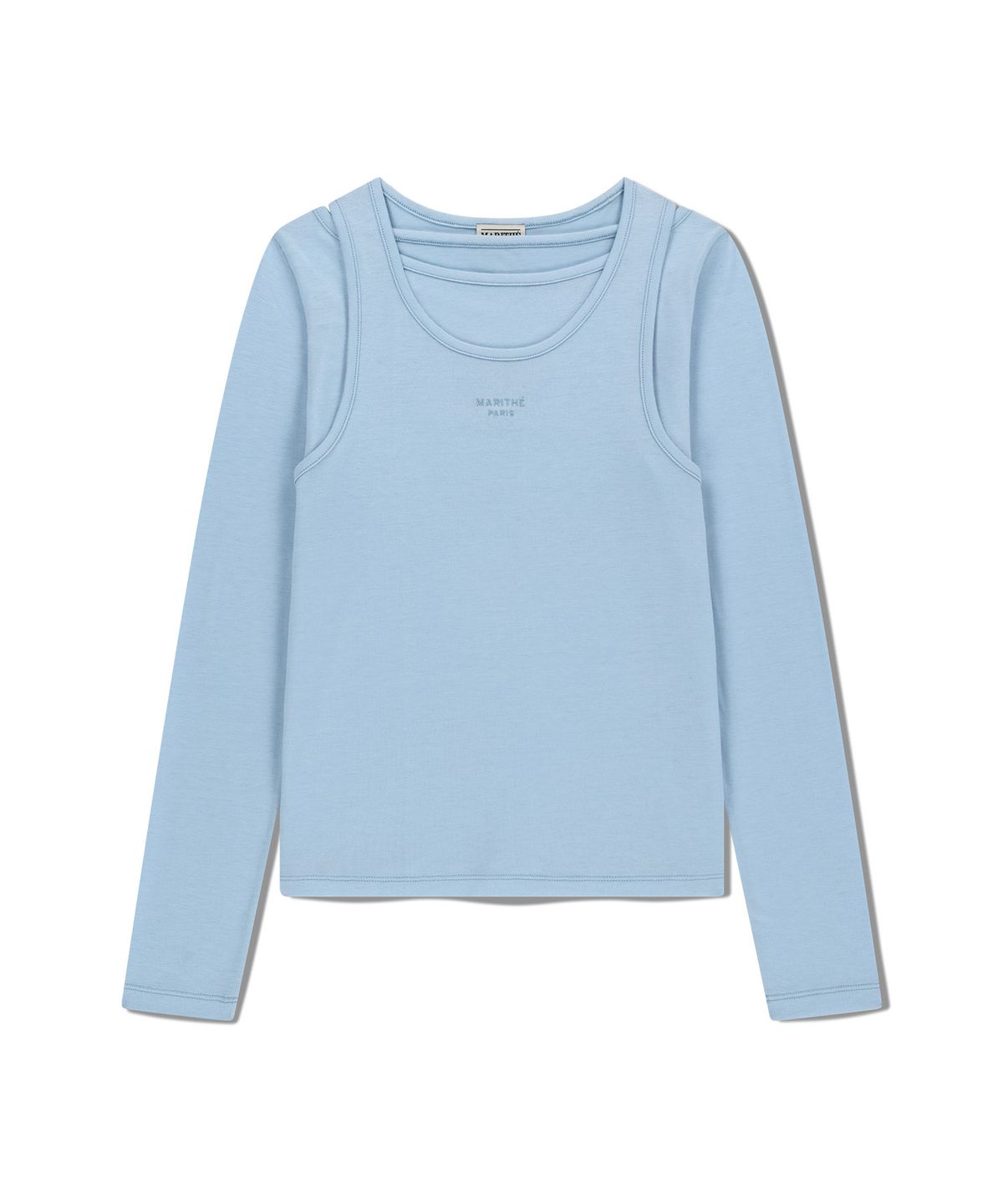 마리떼 프랑소와 저버(MARITHÉ + FRANҪOIS GIRBAUD) W LAYERED JERSEY LONG SLEEVE sky blue