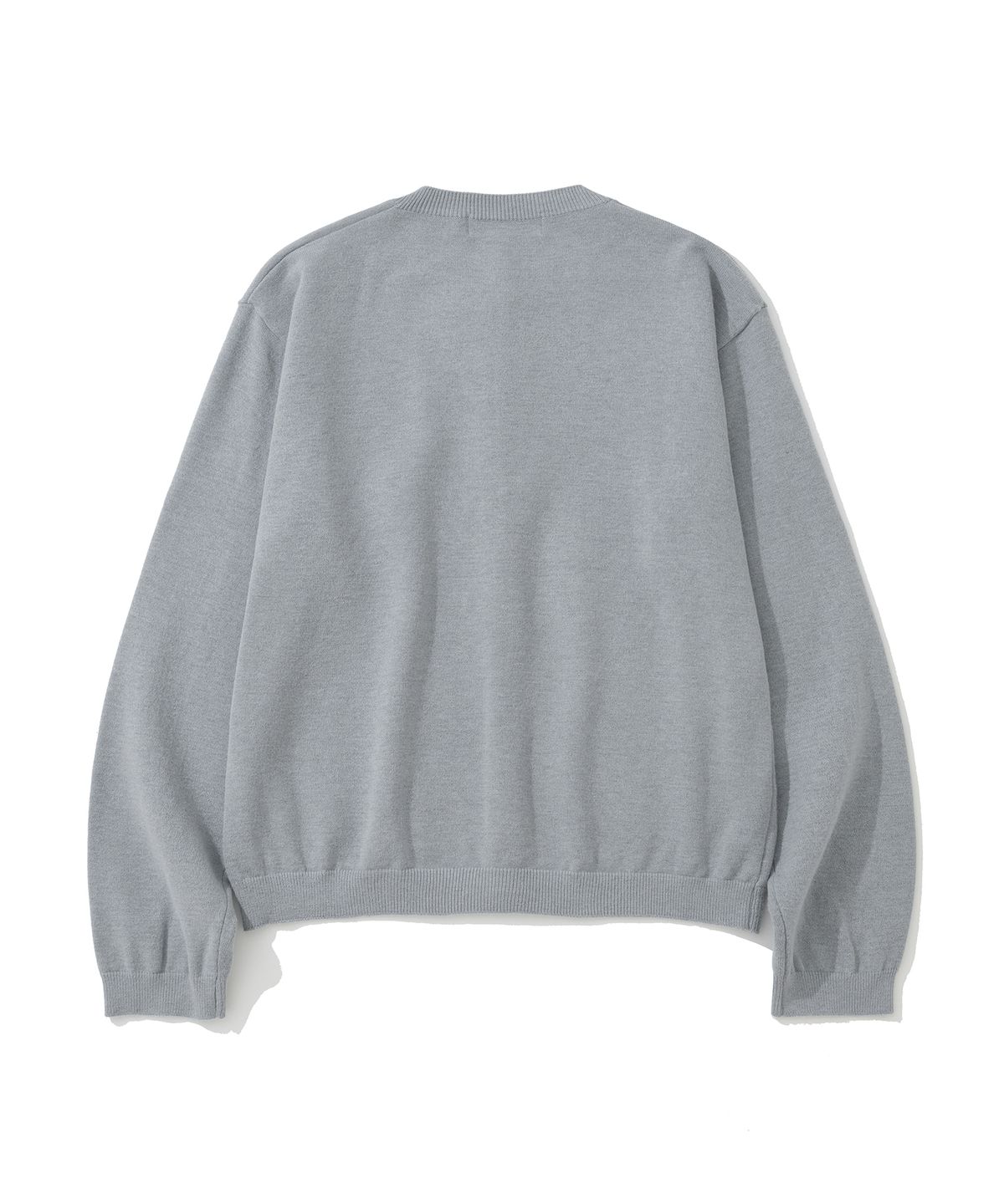 니티드(KNITTED) 베이직 에센셜 크롭 라운드 가디건 MELANGE GREY