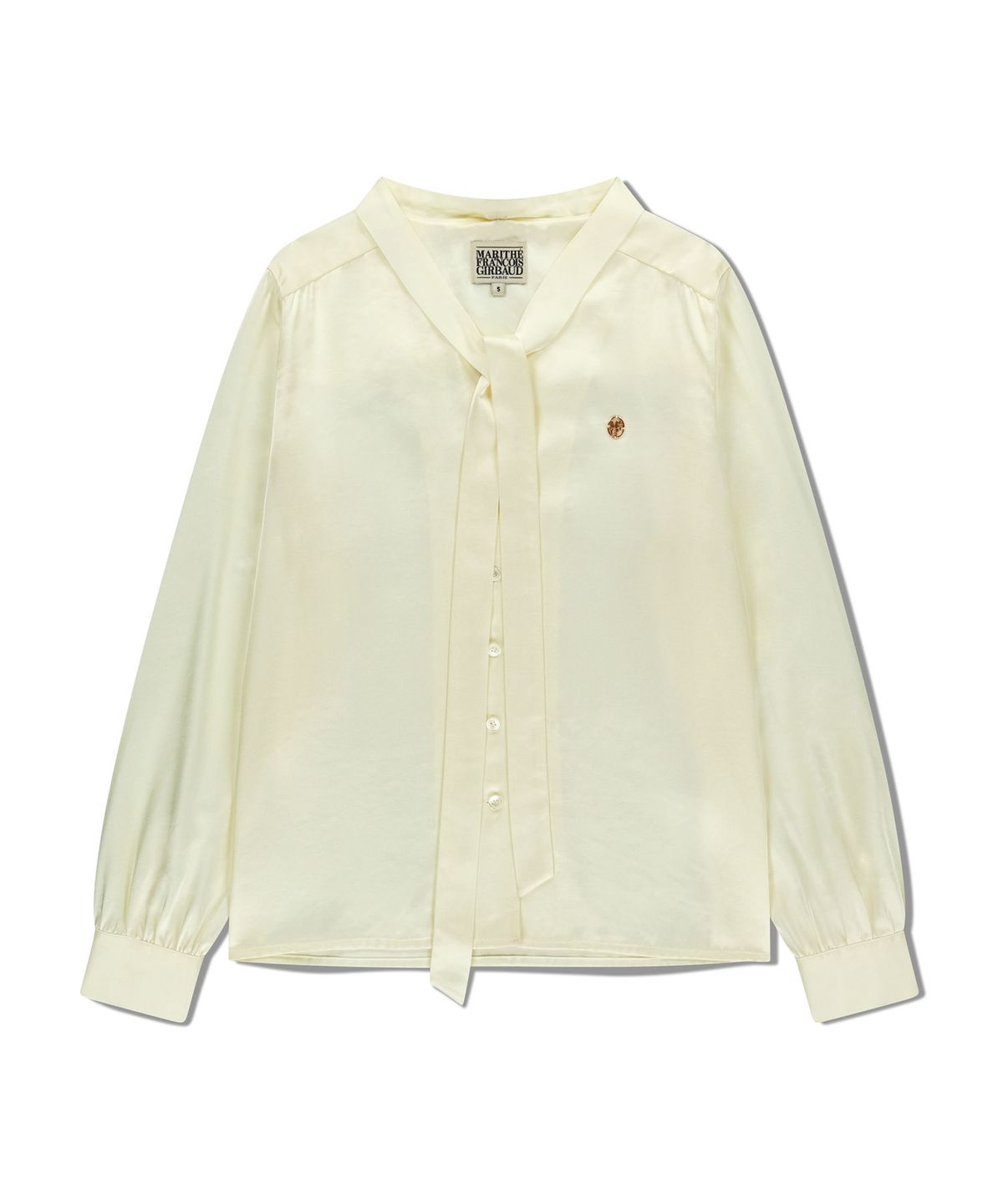 마리떼 프랑소와 저버(MARITHÉ + FRANҪOIS GIRBAUD) W V-NECK TIE BLOUSE ivory