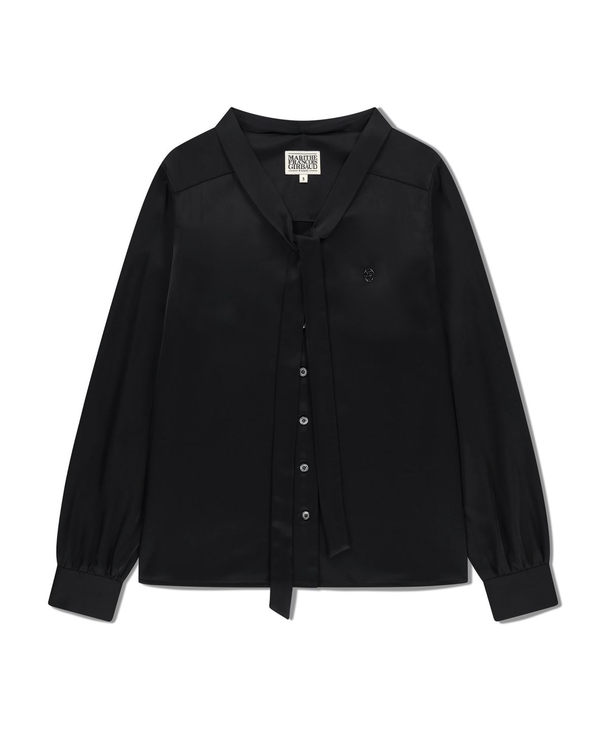 마리떼 프랑소와 저버(MARITHÉ + FRANҪOIS GIRBAUD) W V-NECK TIE BLOUSE black