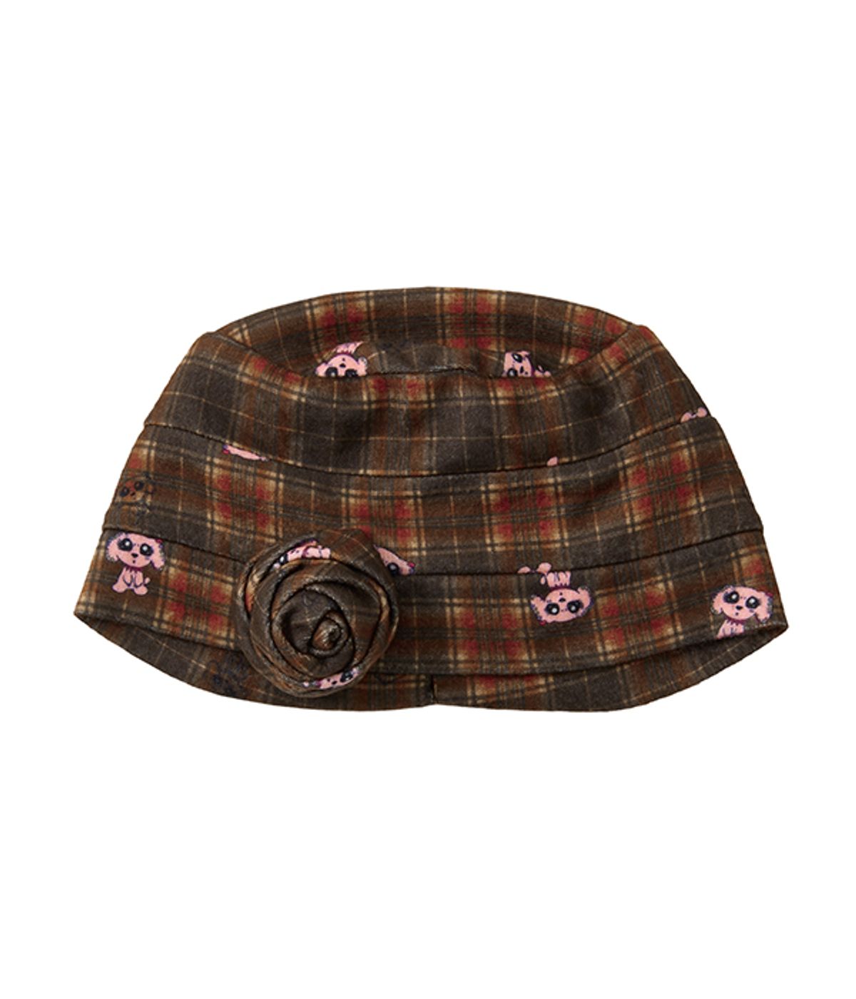유쓰배쓰(YOUTHBATH) Corsage Checked Beanie_brown