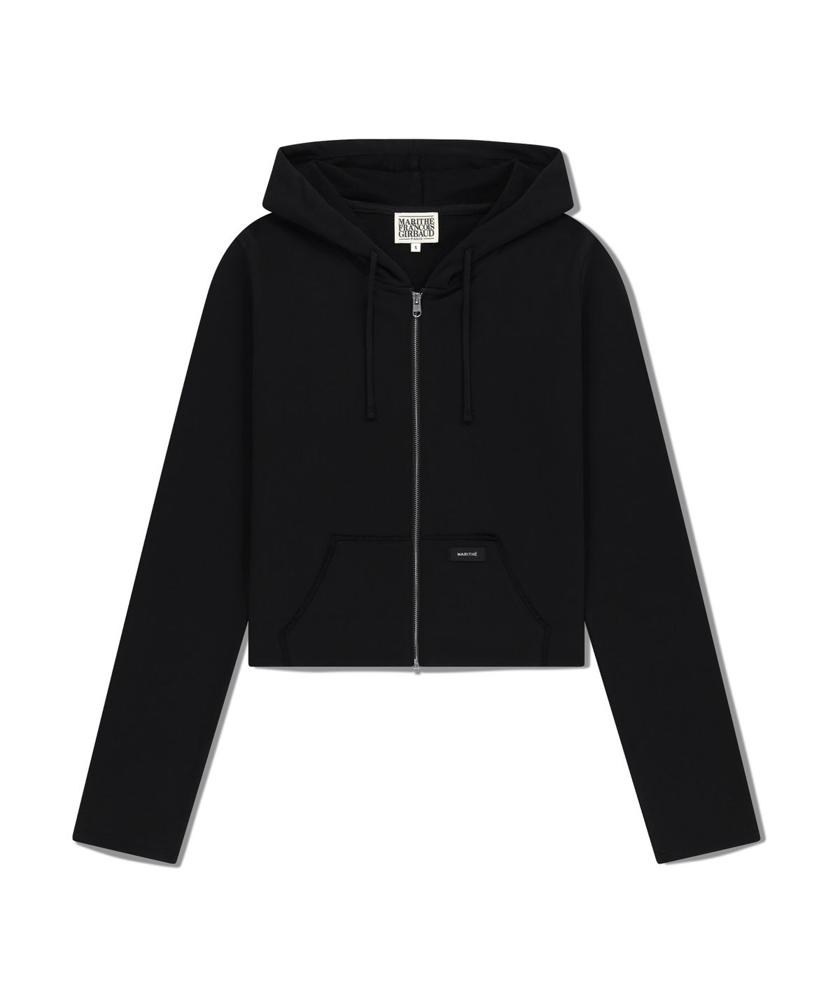 마리떼 프랑소와 저버(MARITHÉ + FRANҪOIS GIRBAUD) W SLIM FIT CROP HOODIE ZIPUP black