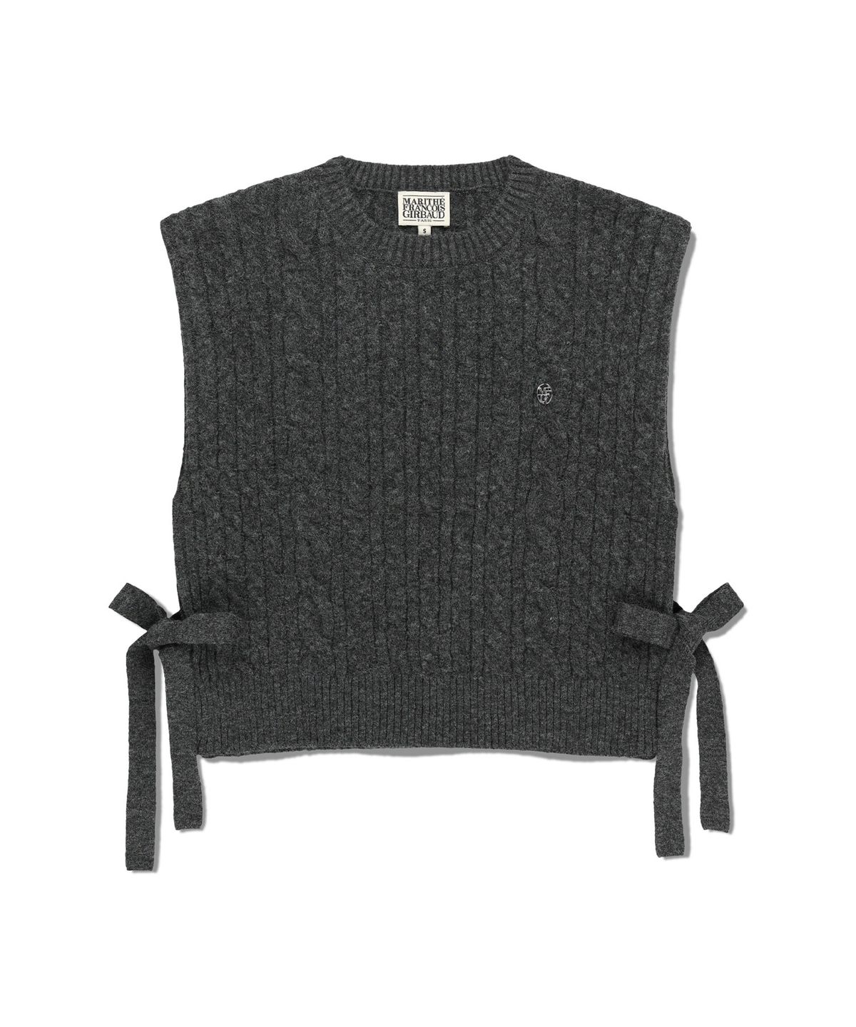 마리떼 프랑소와 저버(MARITHÉ + FRANҪOIS GIRBAUD) W SIDE RIBBON KNIT VEST charcoal