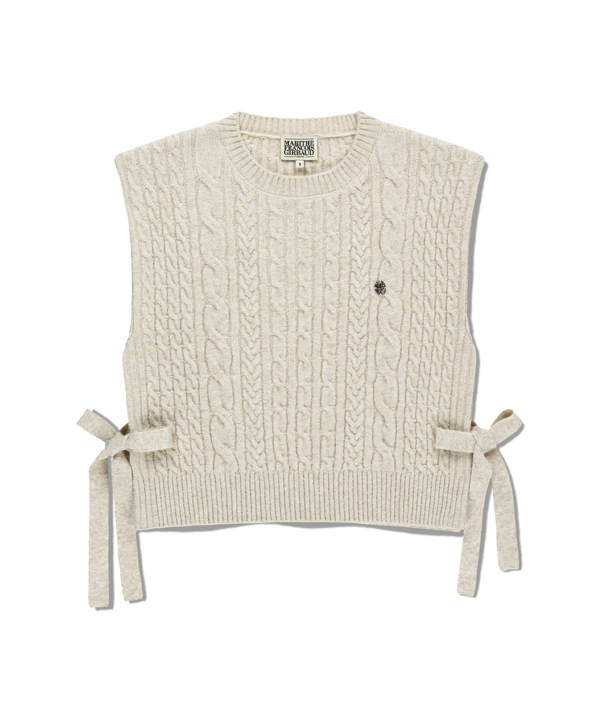 마리떼 프랑소와 저버(MARITHÉ + FRANҪOIS GIRBAUD) W SIDE RIBBON KNIT VEST ivory