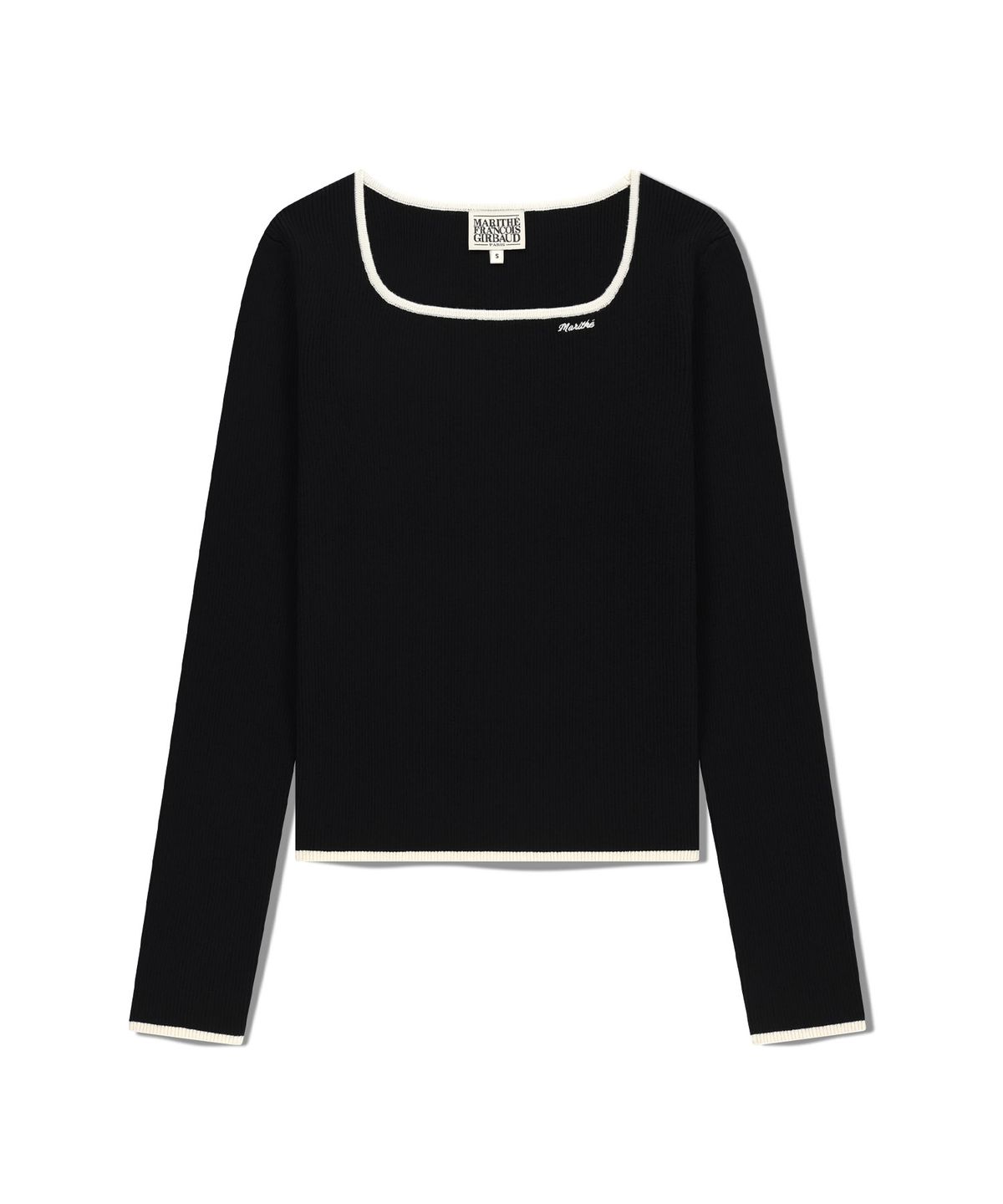 마리떼 프랑소와 저버(MARITHÉ + FRANҪOIS GIRBAUD) W COLOR POINT SQUARE NECK KNIT PULLOVER black