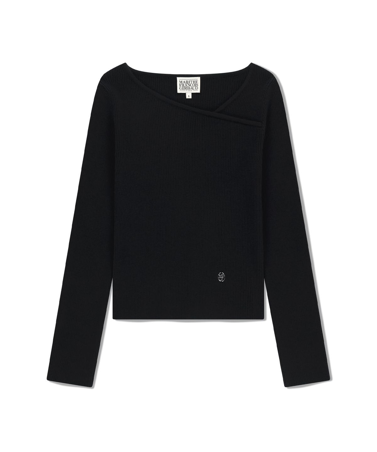 마리떼 프랑소와 저버(MARITHÉ + FRANҪOIS GIRBAUD) W CIRCLE LOGO NECK POINT KNIT black