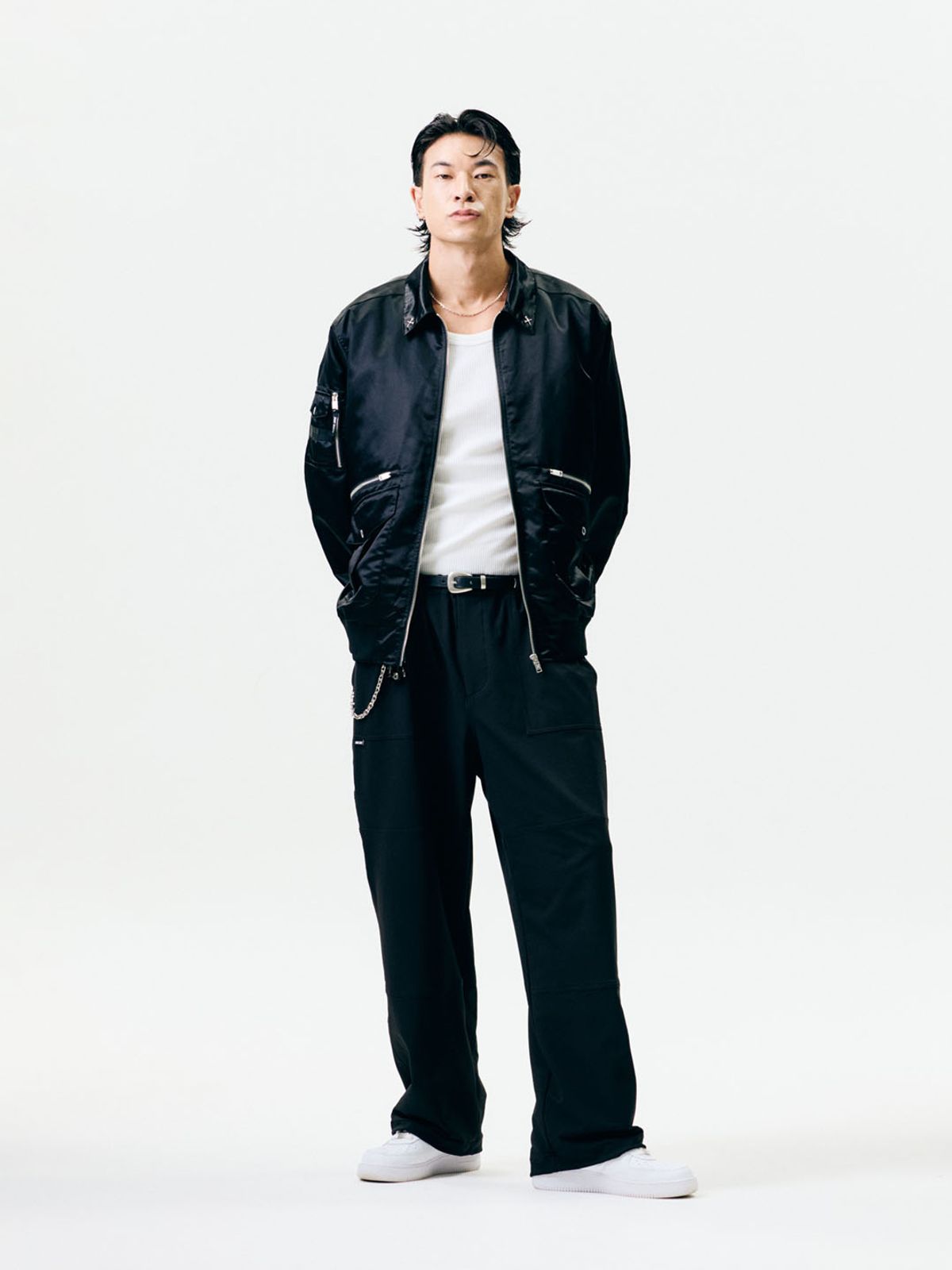 제이미웨스트(JAMIE WEST) 나일론 카펜터 팬츠 (블랙)