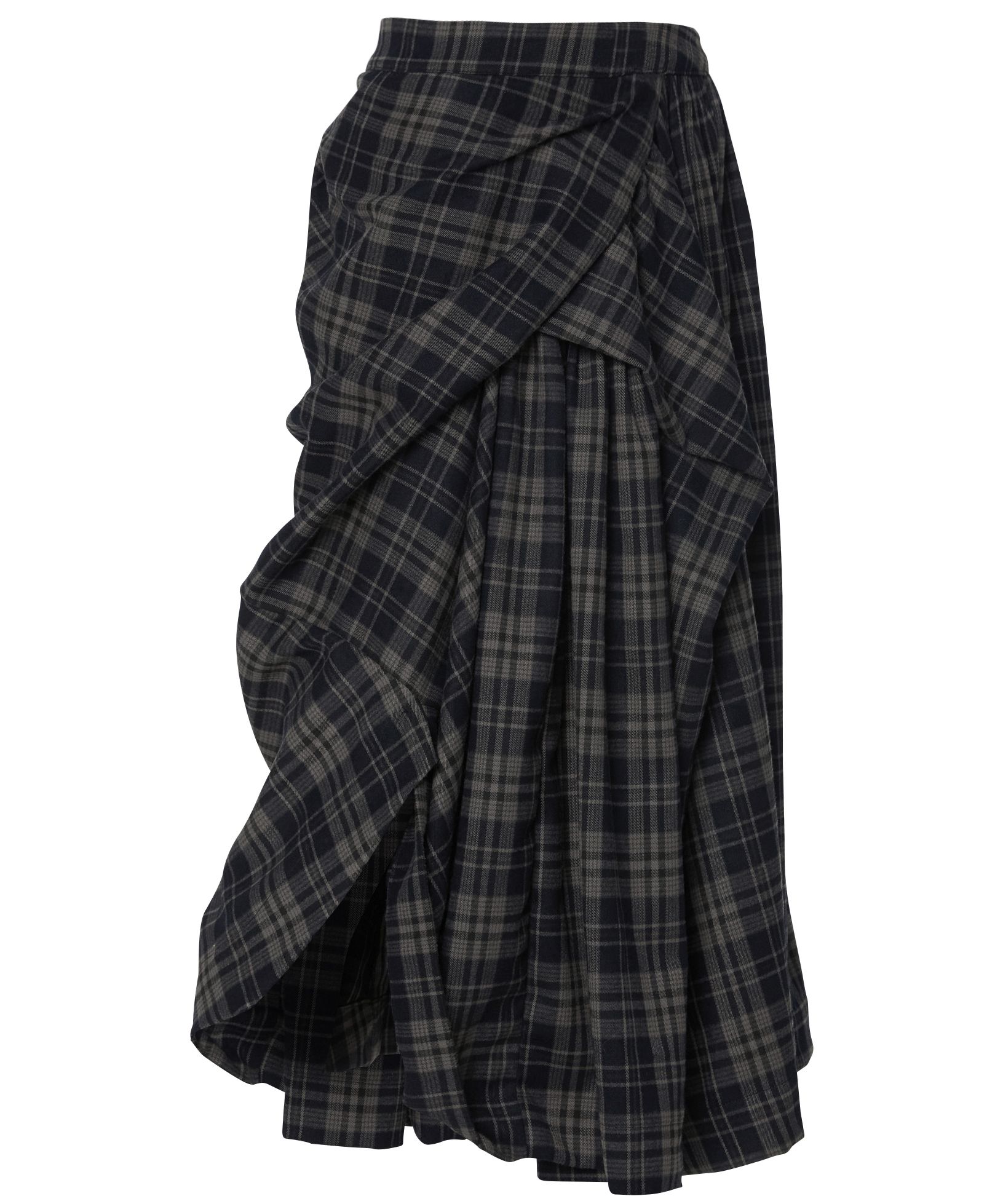 MUSINSA | FLAREUP Asymmetrical Draped Layered Long Skirt (FL