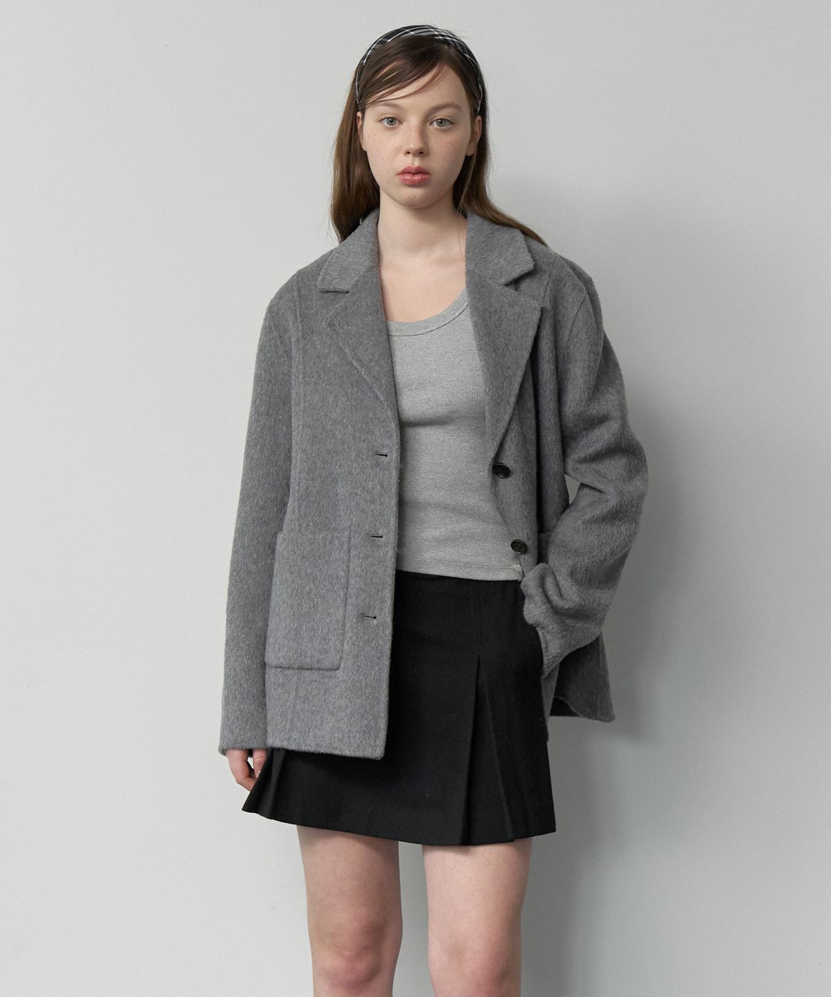 클루니(CLUNY) Wool handmade tailored jacket - gray