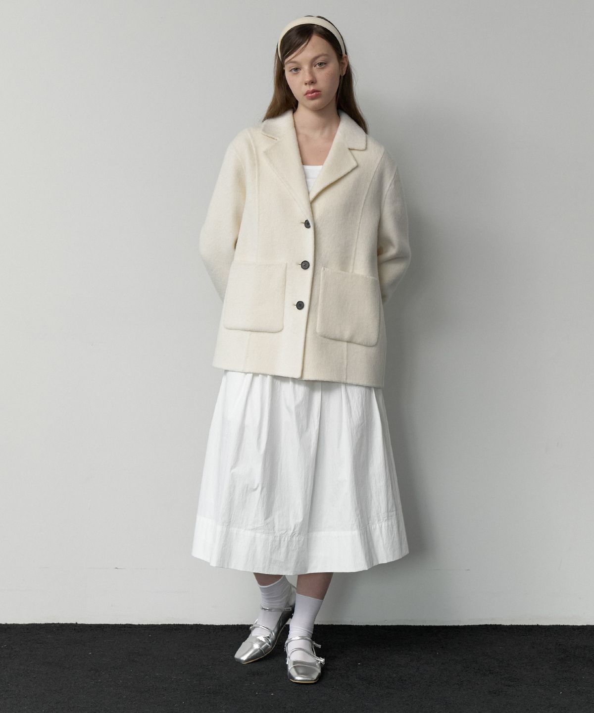 클루니(CLUNY) Wool handmade tailored jacket - ivory