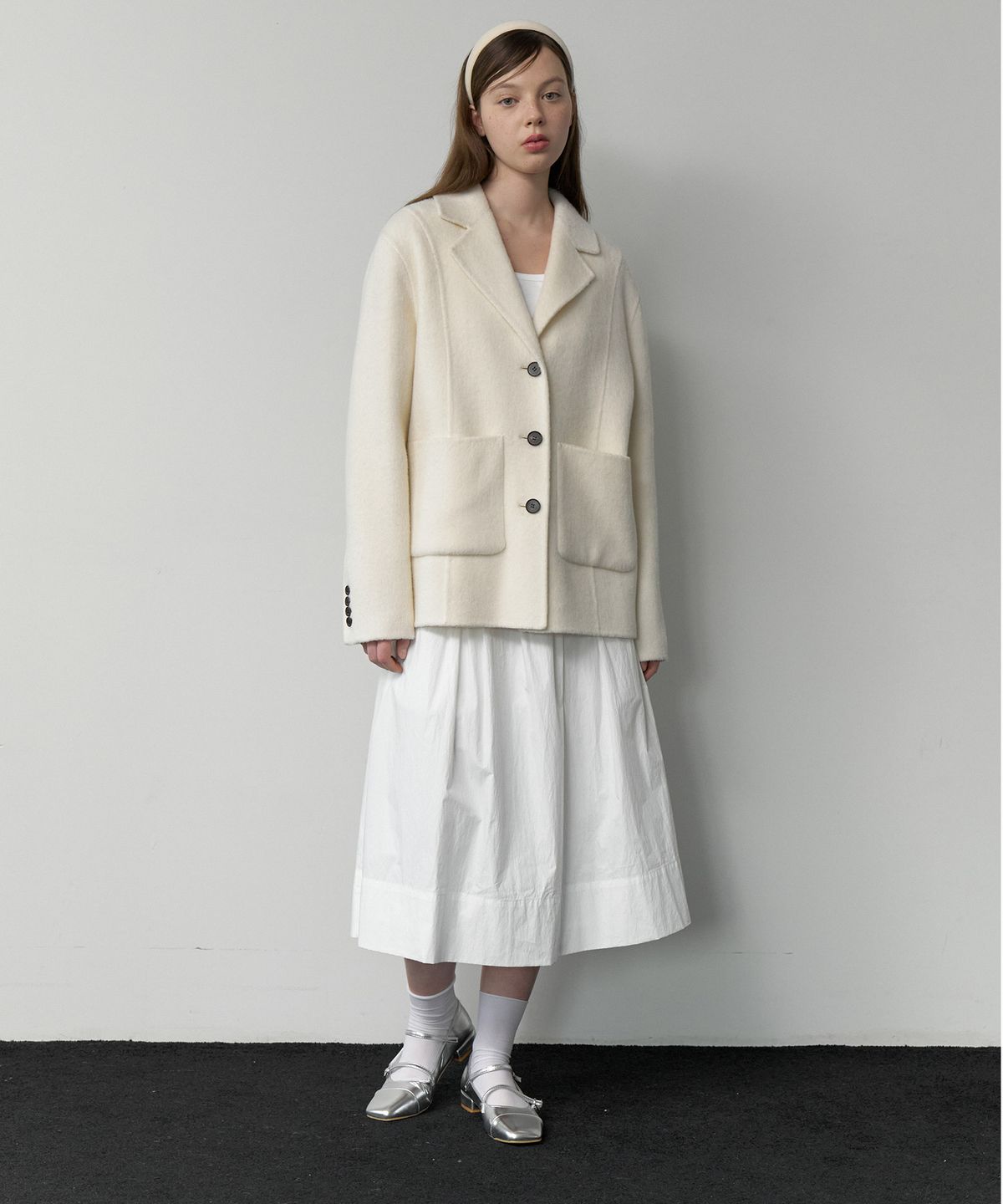 클루니(CLUNY) Wool handmade tailored jacket - ivory