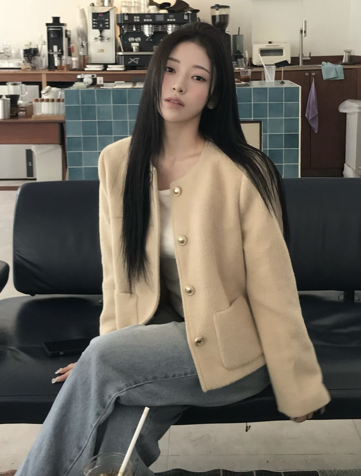 클루니(CLUNY) Mellow wool short jacket - butter beige
