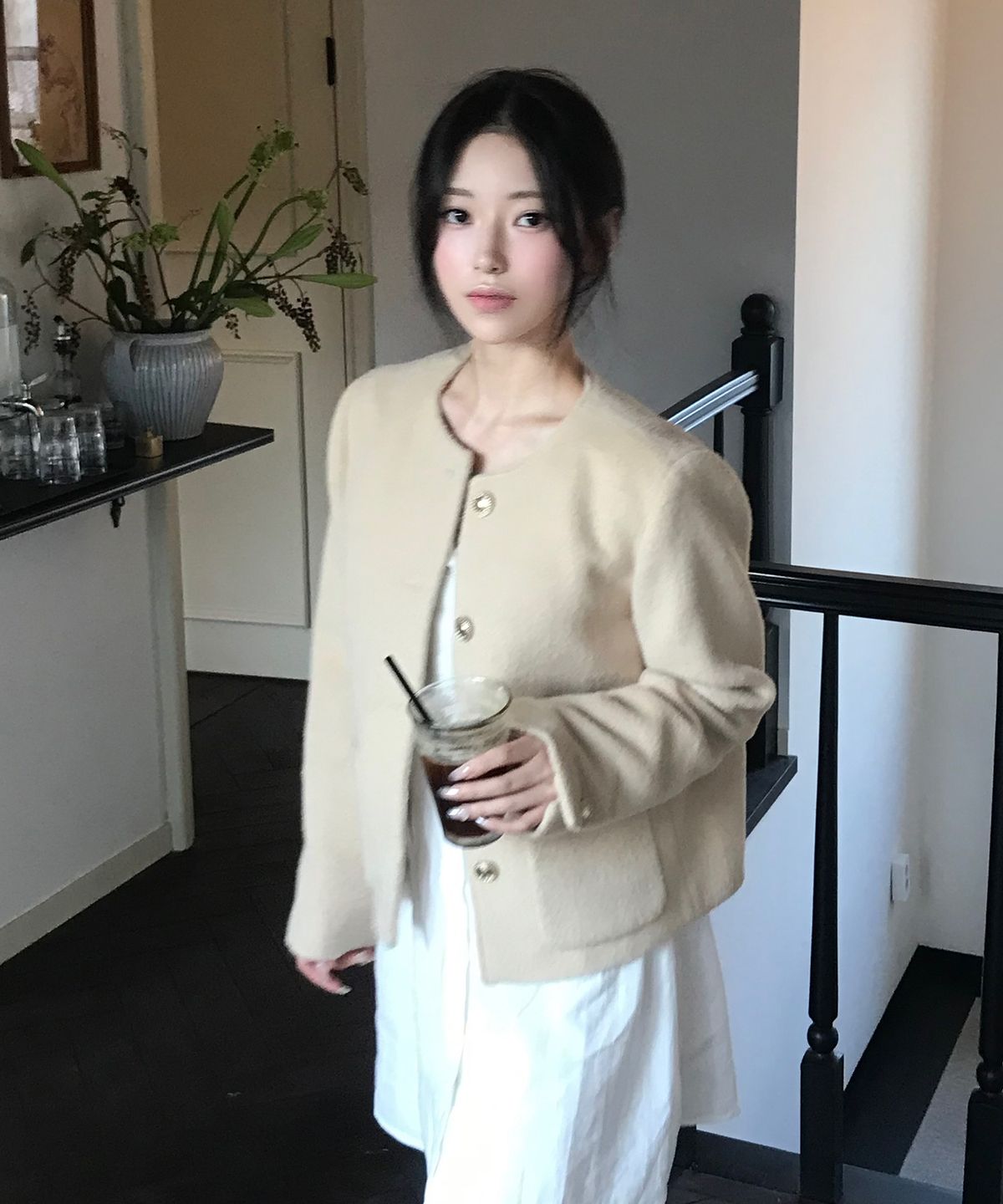 클루니(CLUNY) Mellow Wool Short Jacket - Butter Beige