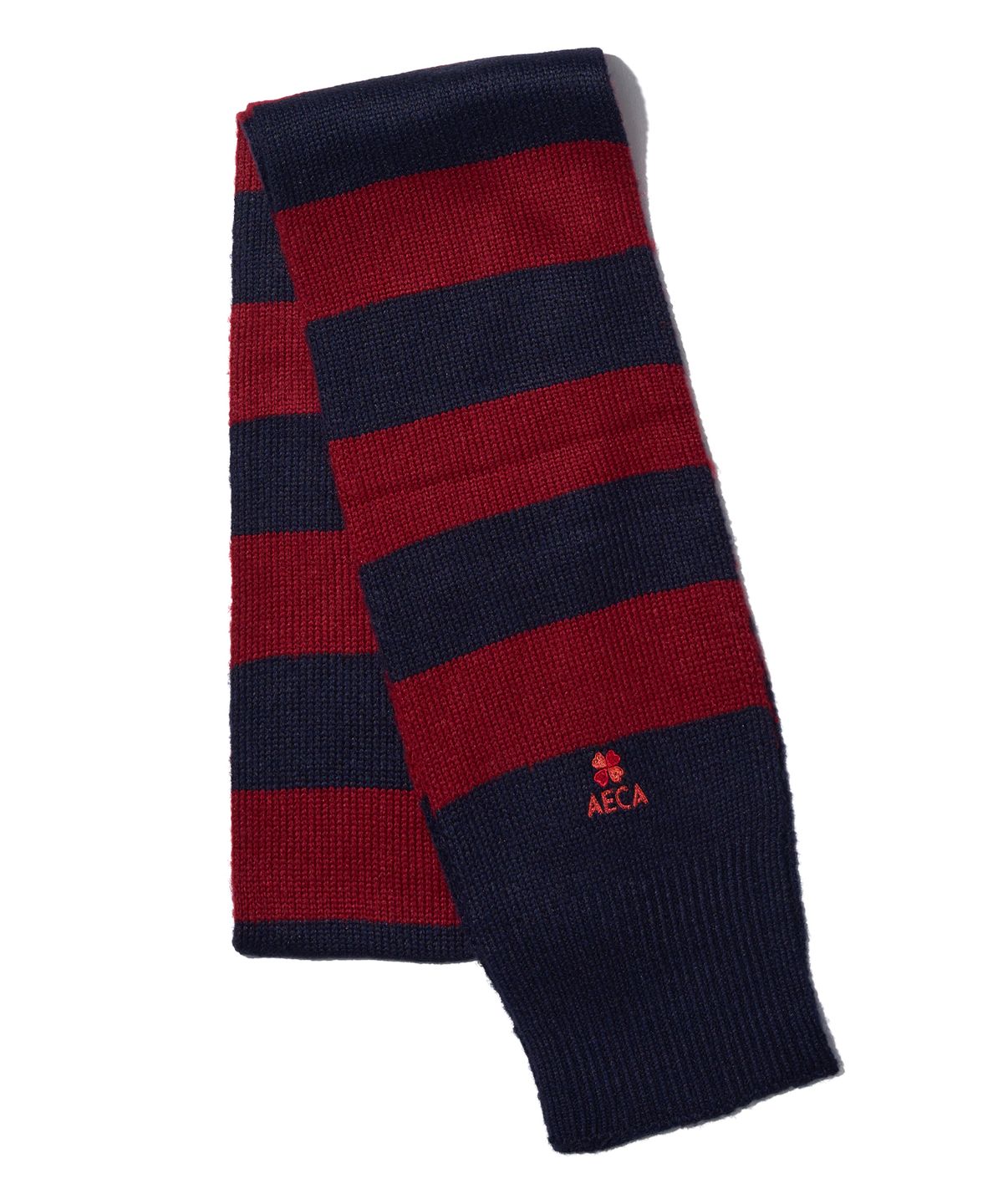 에이카화이트(AECA) AECA LOGO STRIPE MUFFLER-BURGUNDY