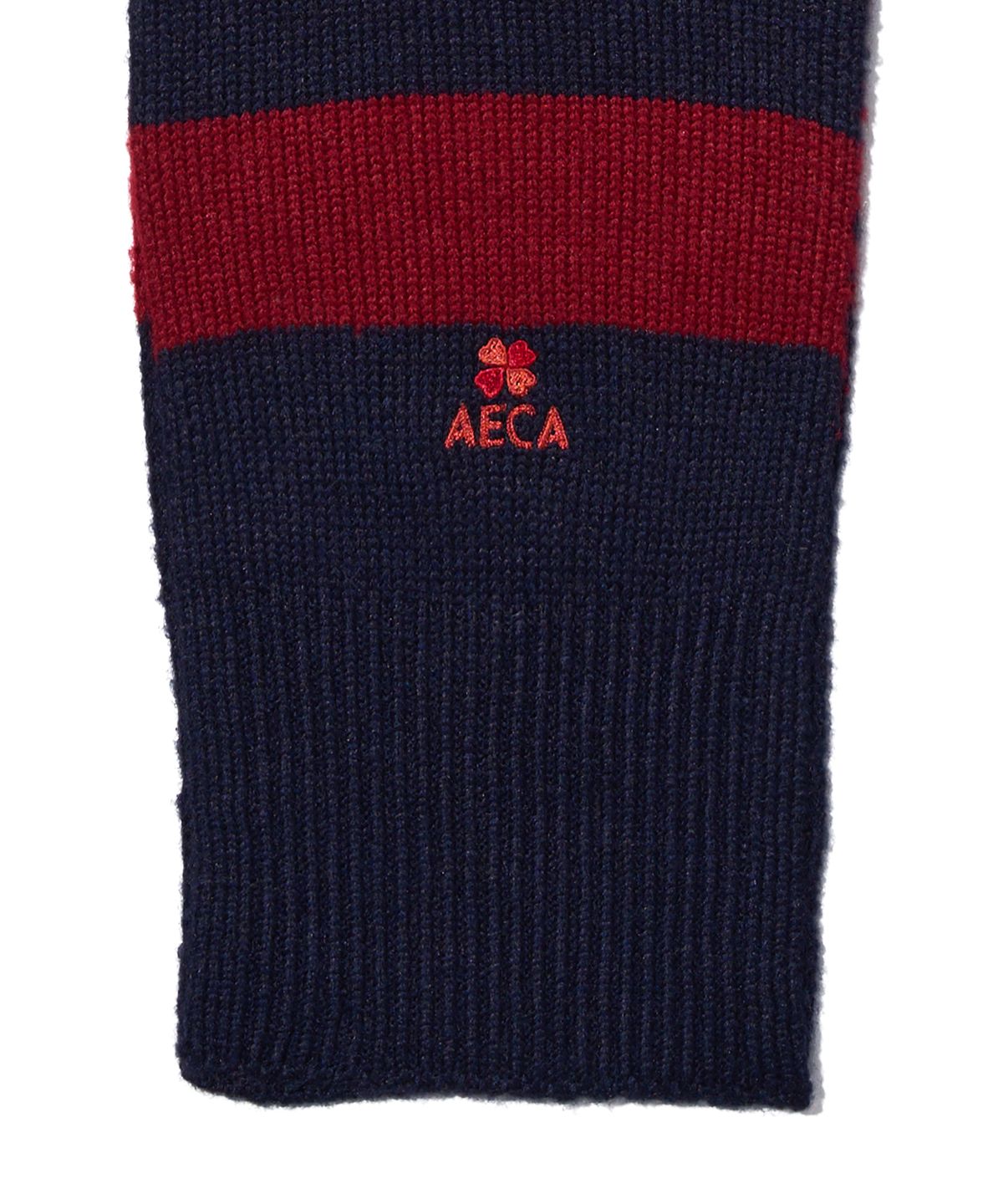 에이카화이트(AECA) AECA LOGO STRIPE MUFFLER-BURGUNDY