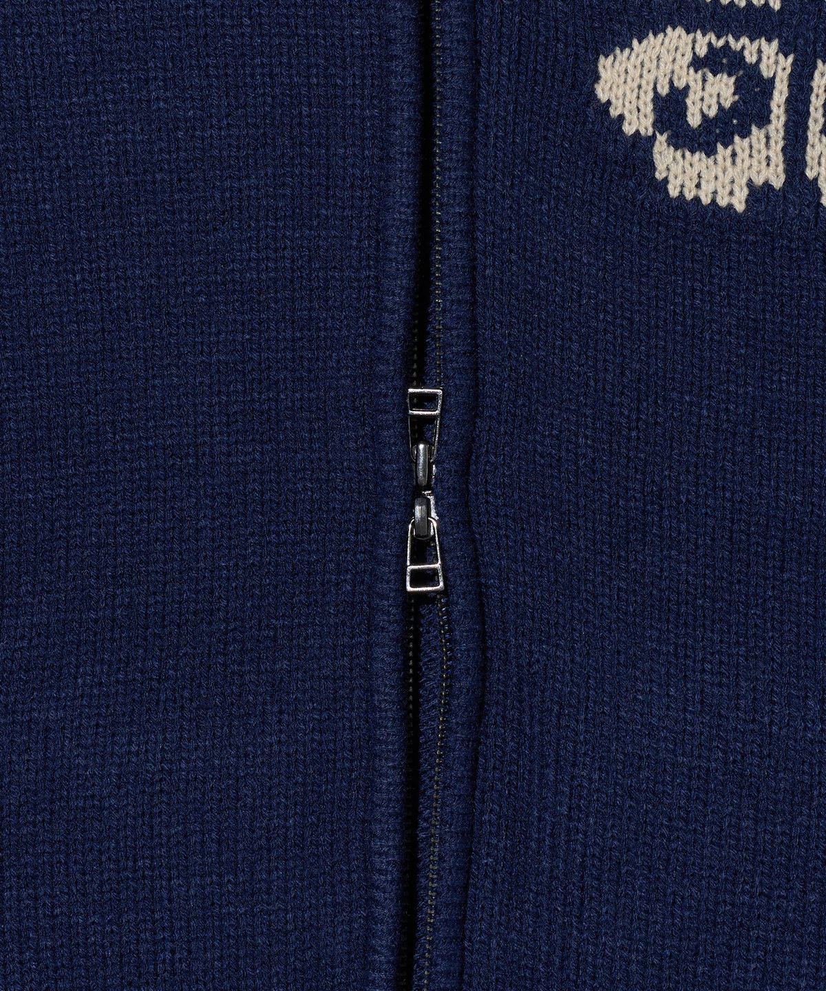 에이카화이트(AECA) AECA RAGLAN COLOR BLOCK ZIP UP KNIT-NAVY