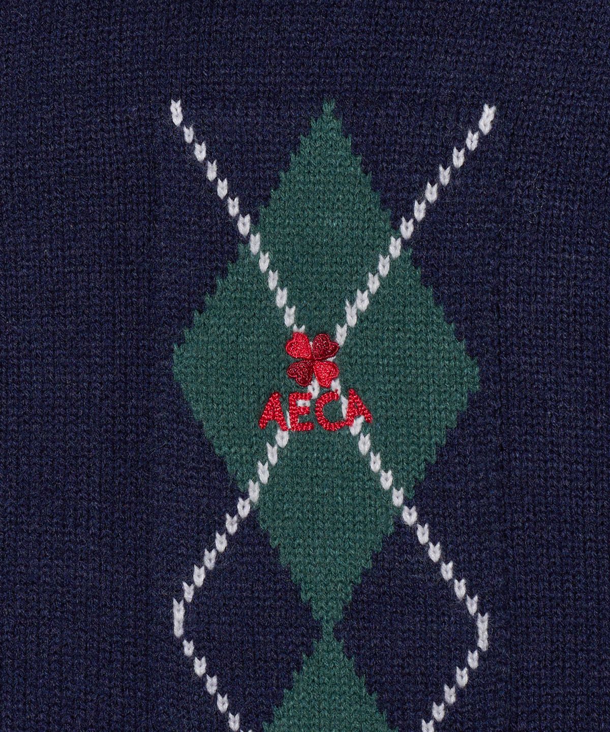 에이카화이트(AECA) AECA ARGYLE COLLAR CARDIGAN-NAVY