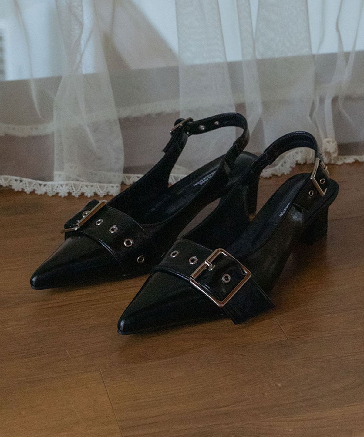 에펠클래식(EIFFELCLASSIC) DAPHNE Slingback_ black 다프네 슬링백 힐 4.5cm