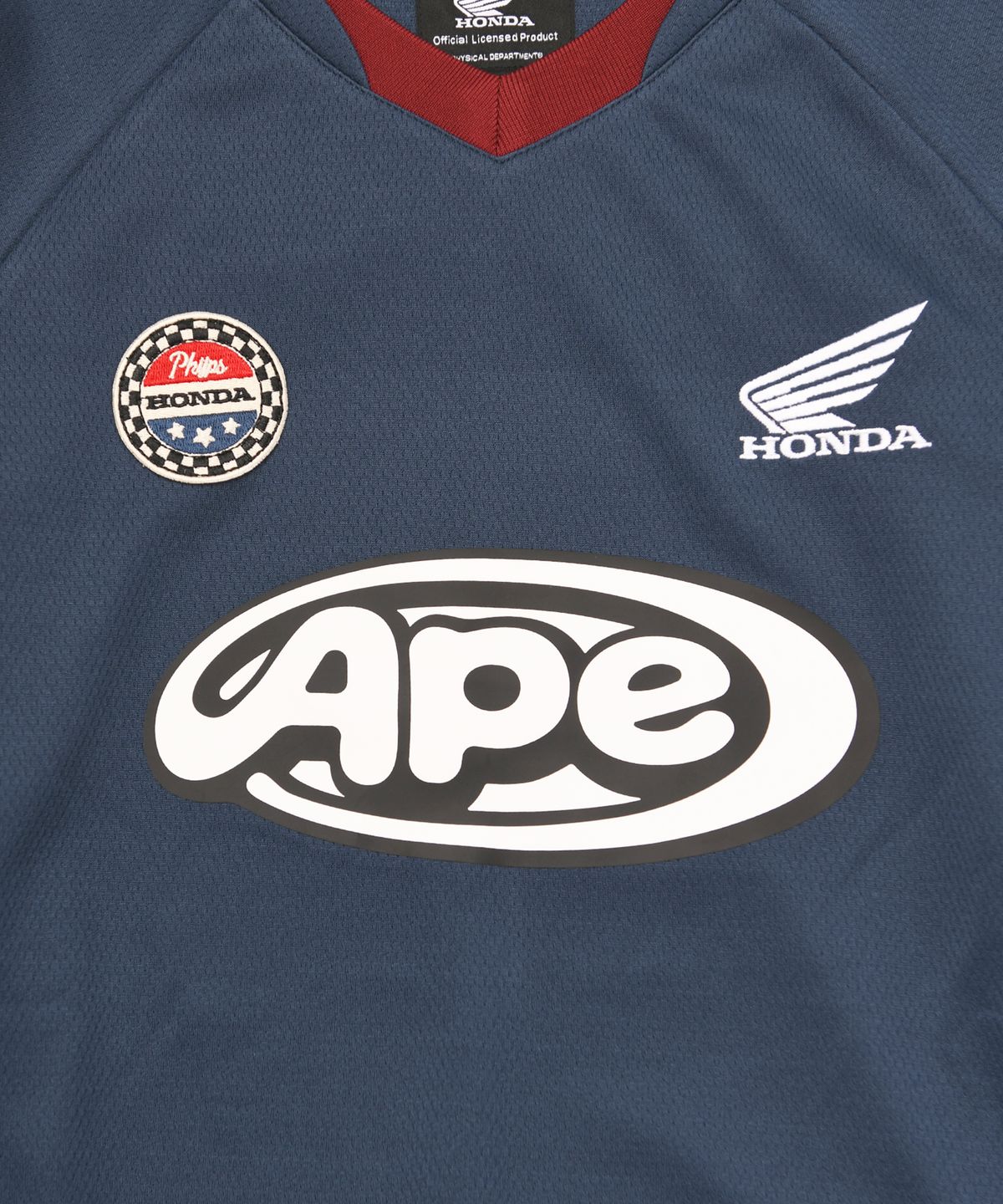 핍스 모터사이클(PHYPS MOTORCYCLE) Motorcycle Artwork Color Block Long Sleeve Navy