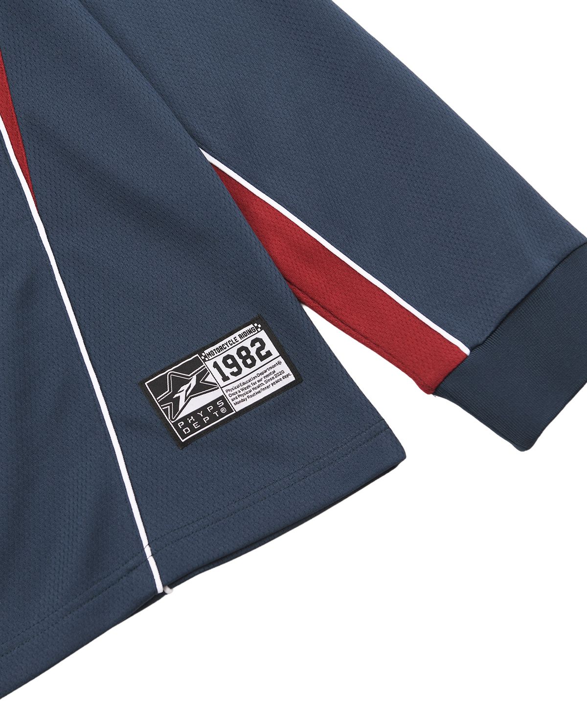 핍스 모터사이클(PHYPS MOTORCYCLE) Motorcycle Artwork Color Block Long Sleeve Navy