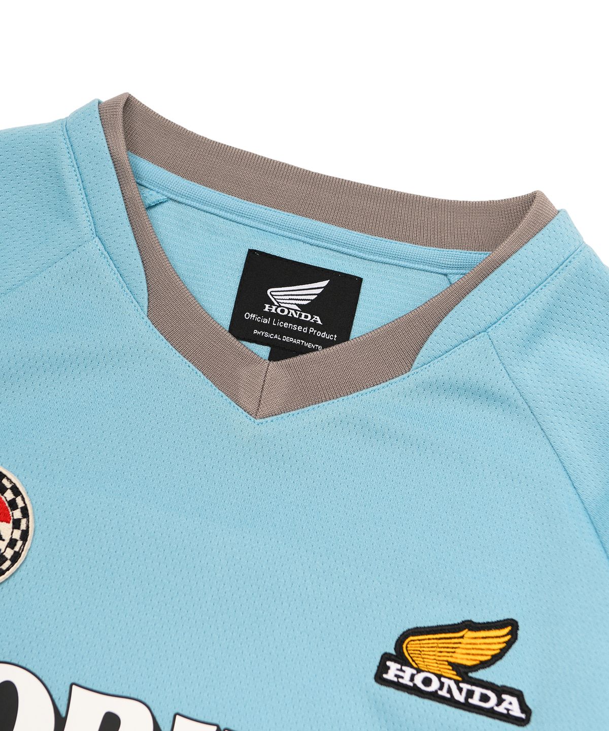 핍스 모터사이클(PHYPS MOTORCYCLE) Motorcycle Artwork Color Block Long Sleeve Light Blue