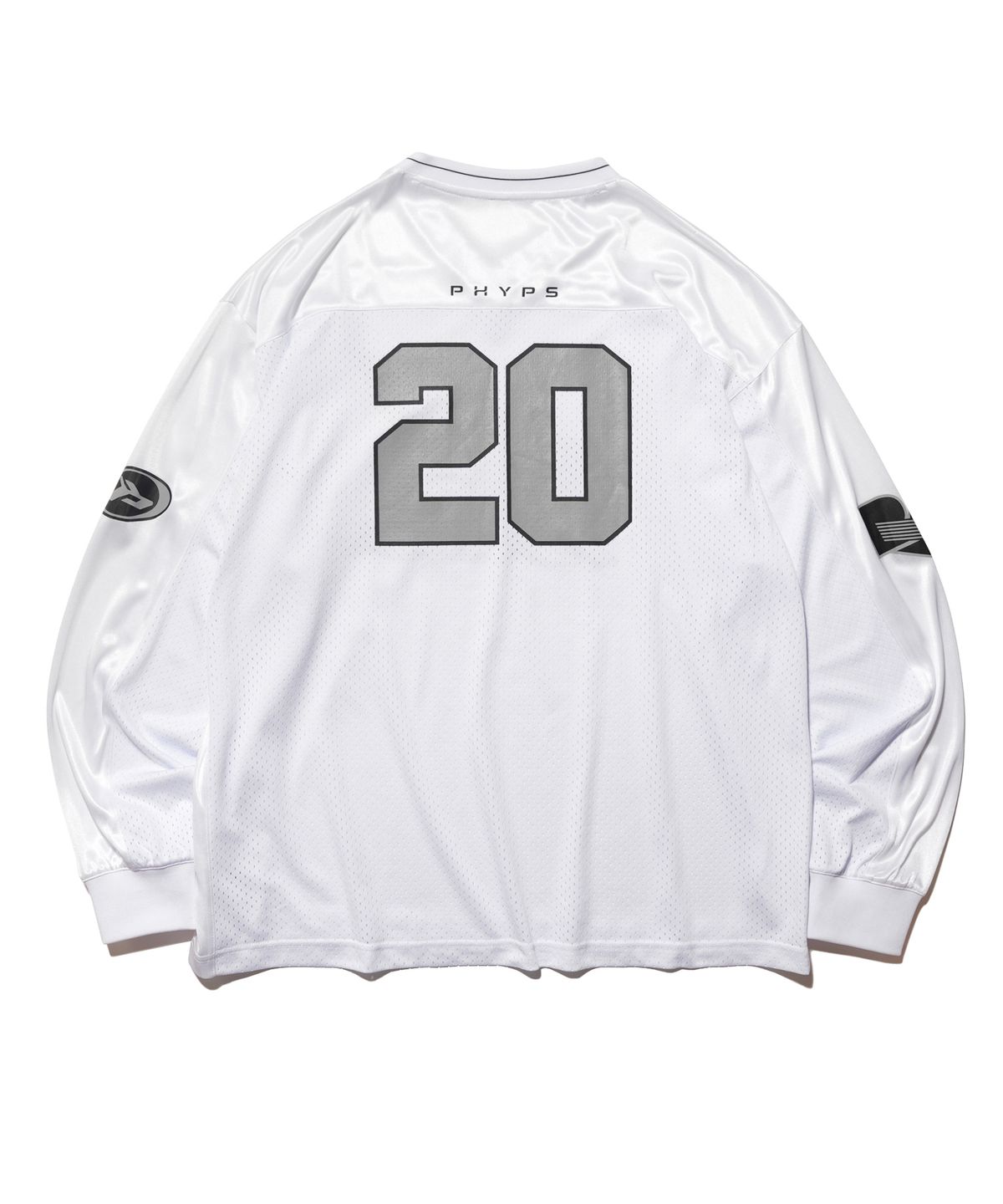 핍스 모터사이클(PHYPS MOTORCYCLE) Original Wing logo Mesh Long Sleeve White